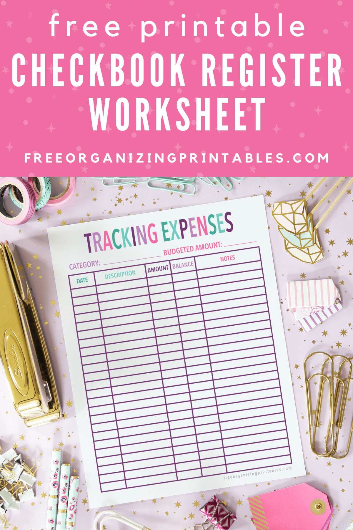 Free Blank Check Register Printable