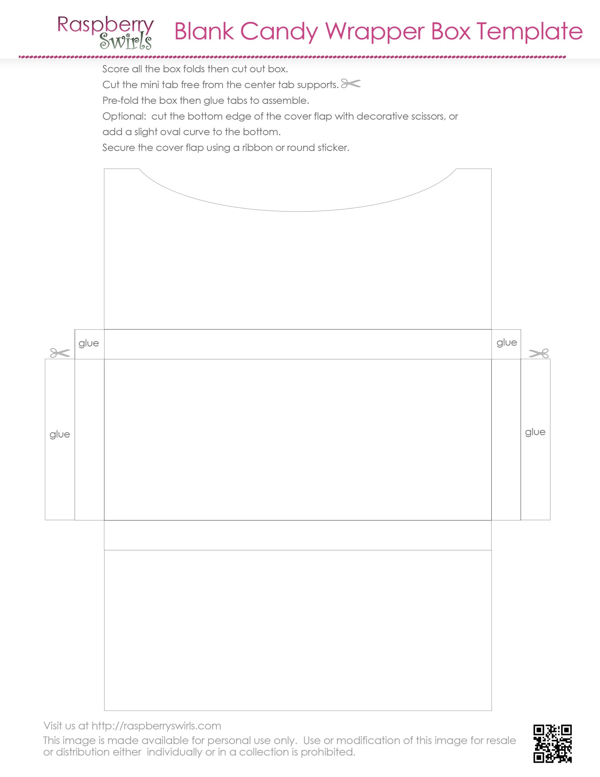 Free Printable Chocolate Candy Bar Wrapper Box Template Raspberry Swirls
