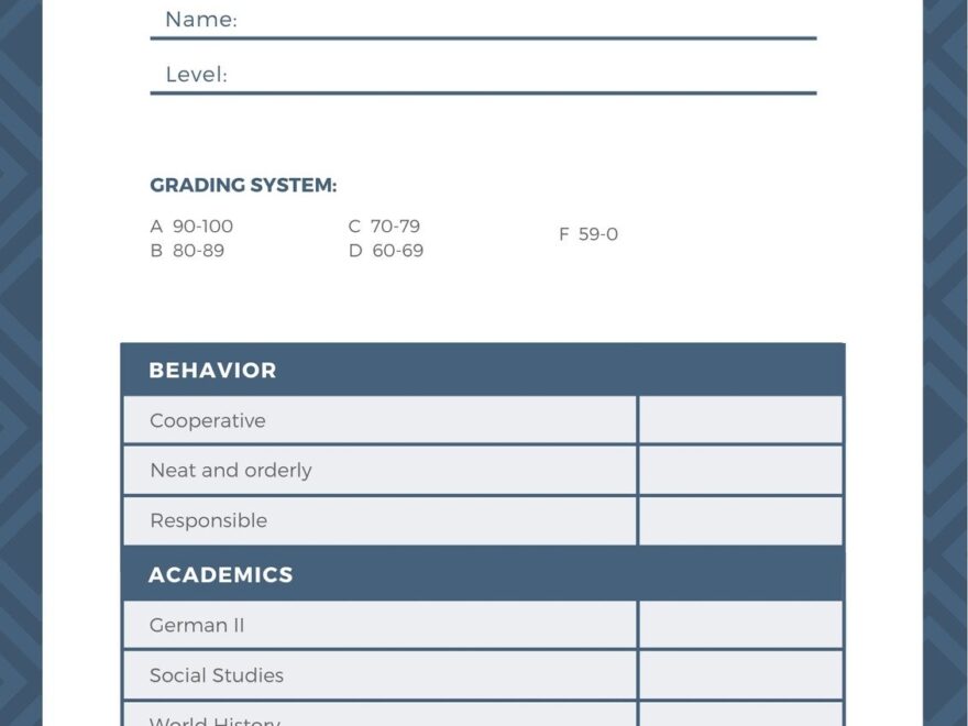 Free Printable Customizable Report Card Templates Canva