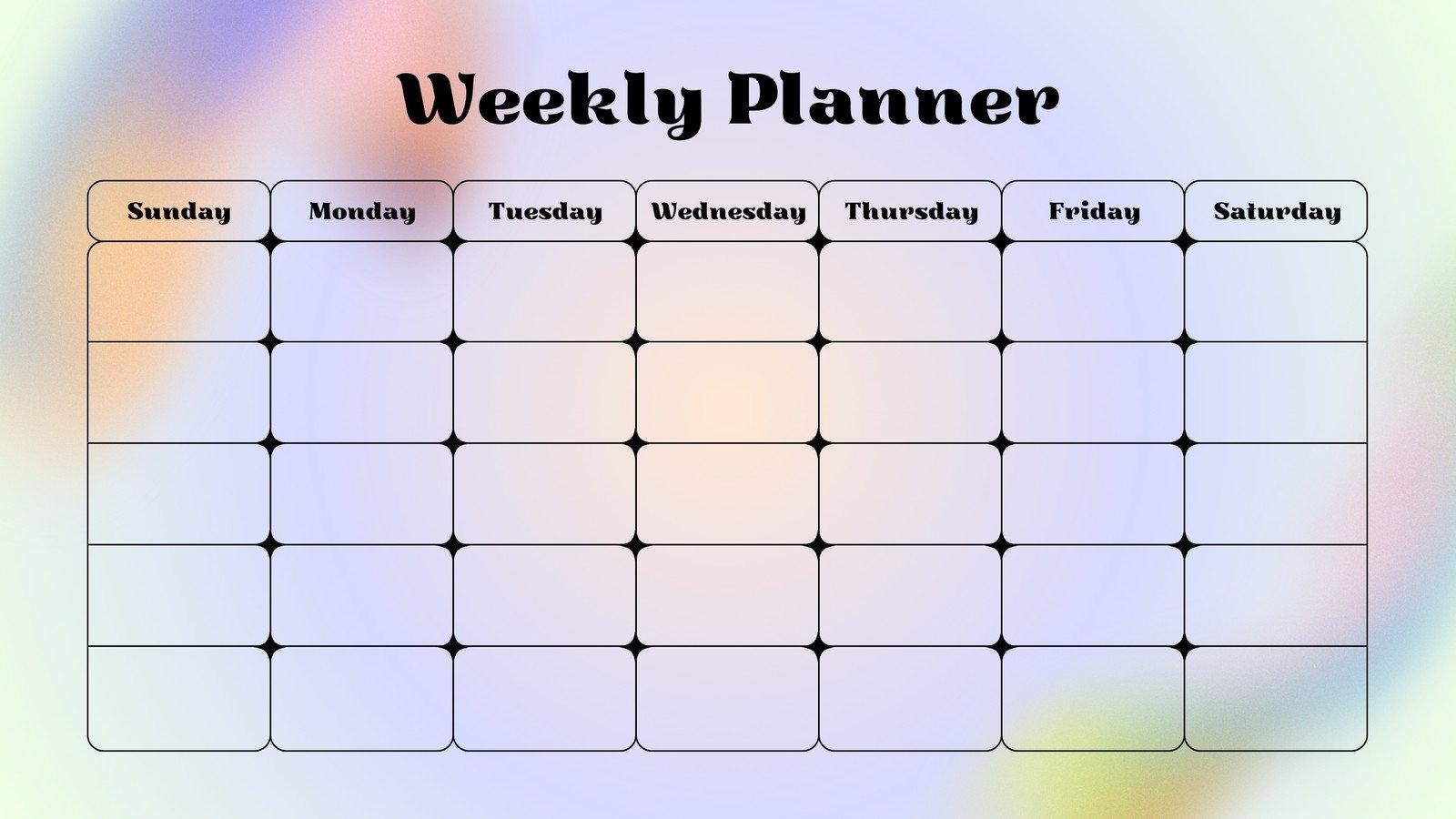 Monday Through Friday Printable Blank