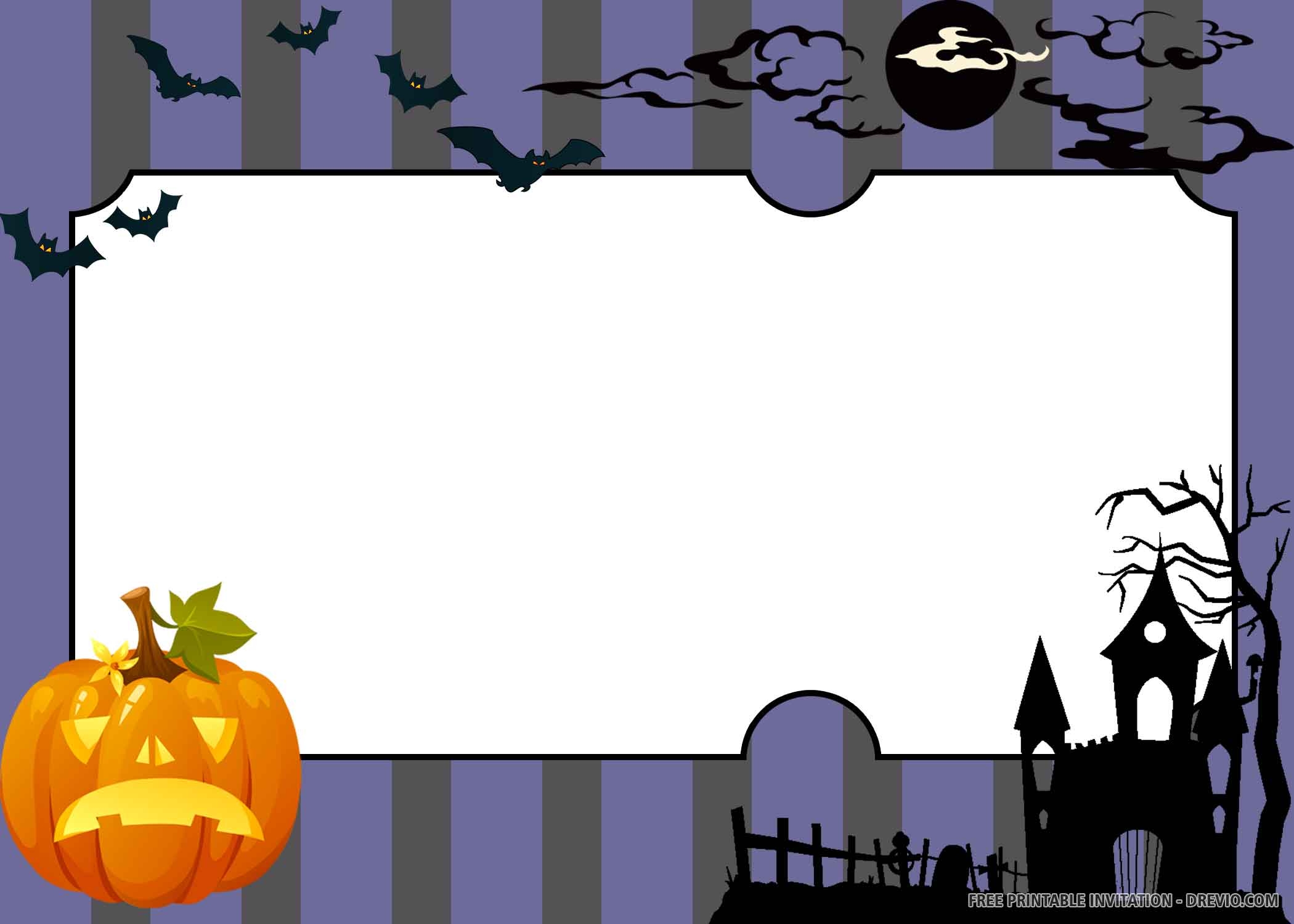 FREE PRINTABLE Dark Halloween Birthday Invitation Template