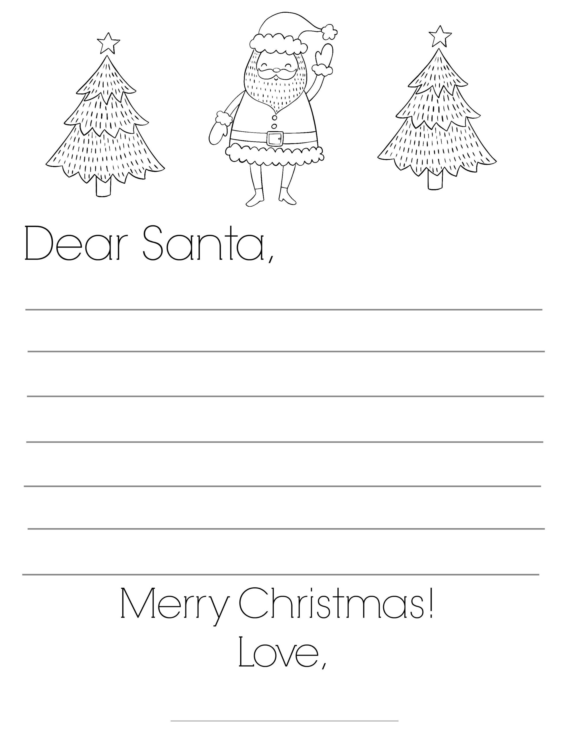 Printable Blank Letter To Santa