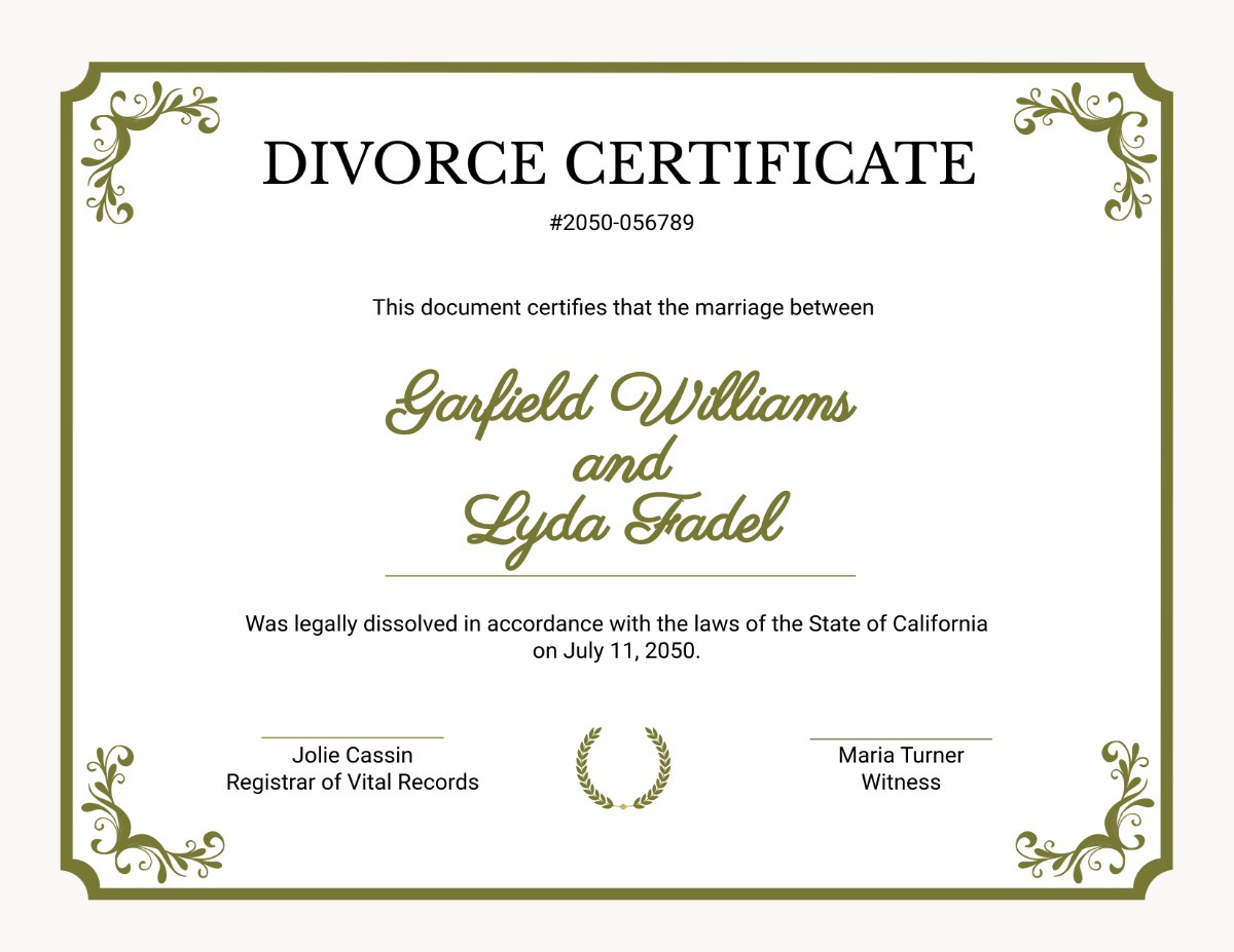 Blank Printable Fake Divorce Papers