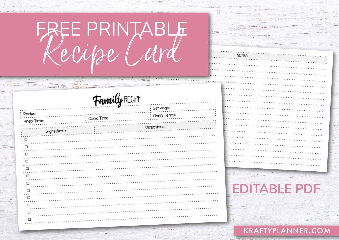 Free Printable Blank Recipe Pages