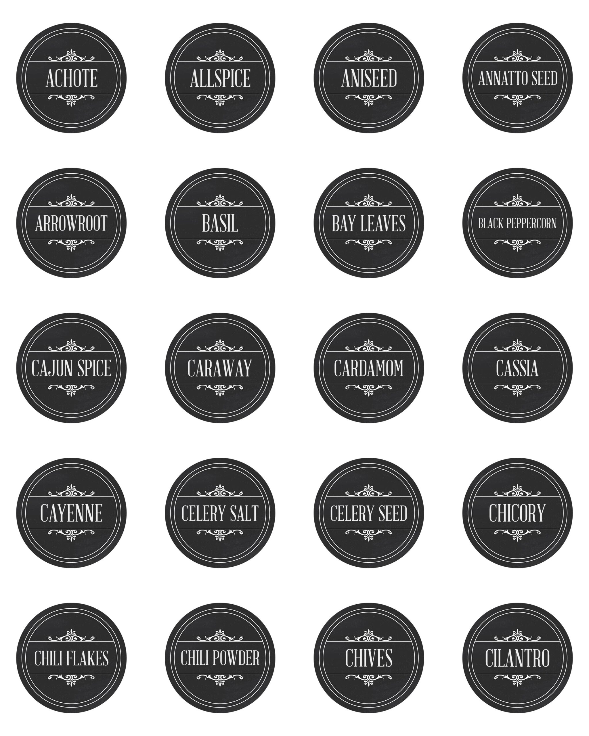 Free Printable Farmhouse Herb And Spice Labels The Cottage Market