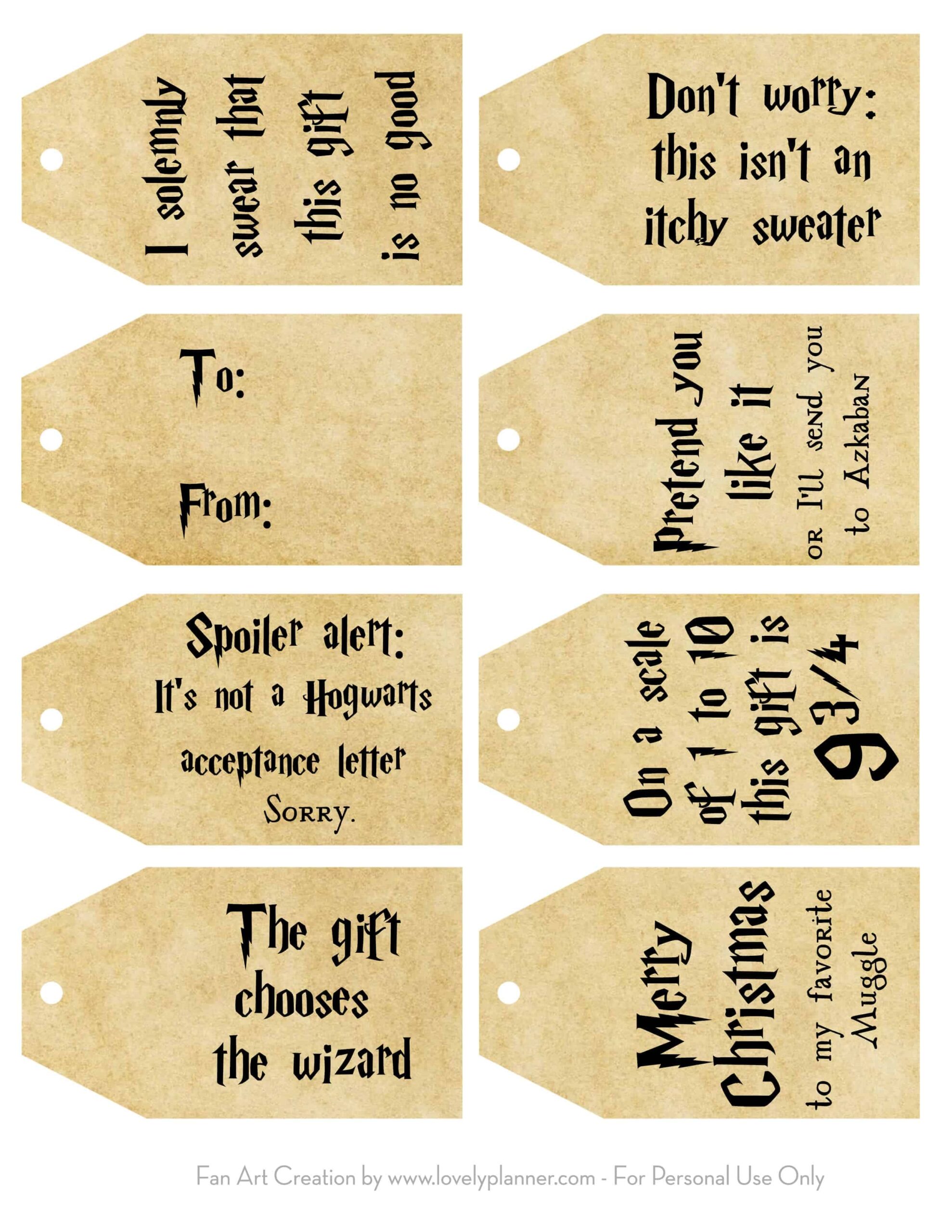 Free Printable Harry Potter Christmas Gift Tags Lovely Planner Worksheets Library
