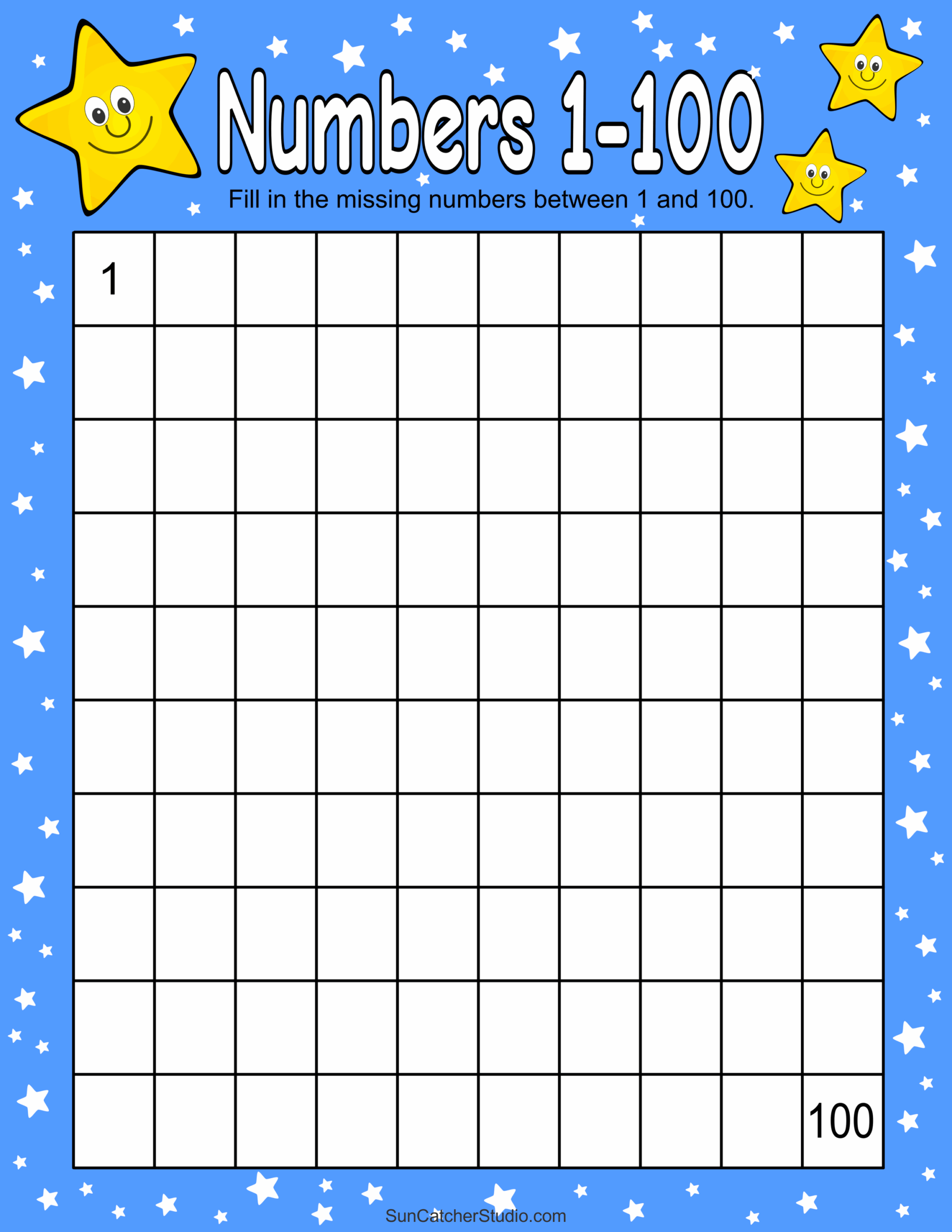 Blank 100 Chart Free Printable