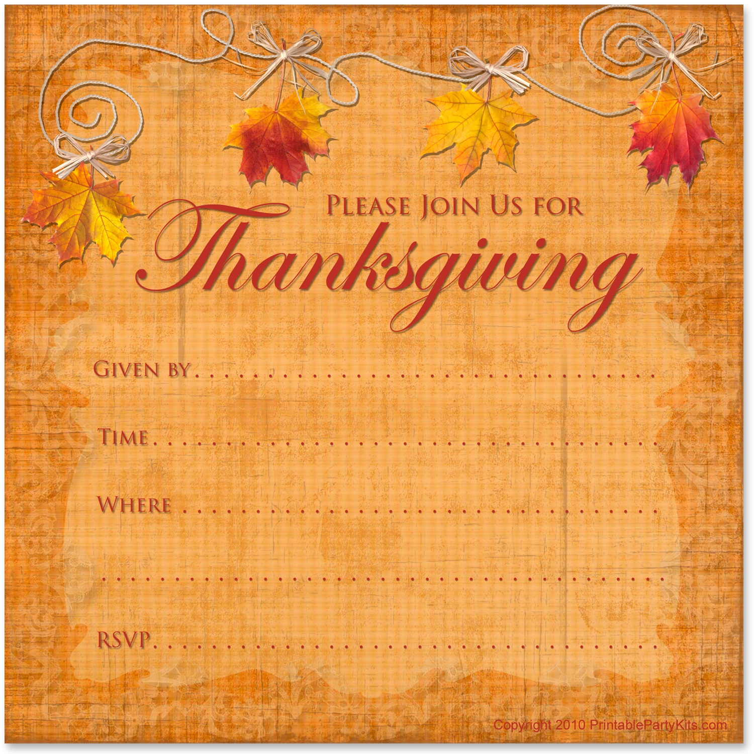 Free Printable Party Invitations Printable Thanksgiving Invitations