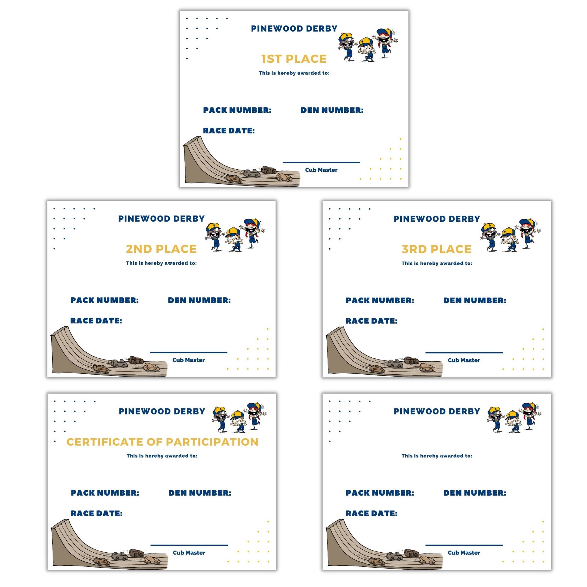 Free Printable Pinewood Derby Certificates Cub Scout Ideas