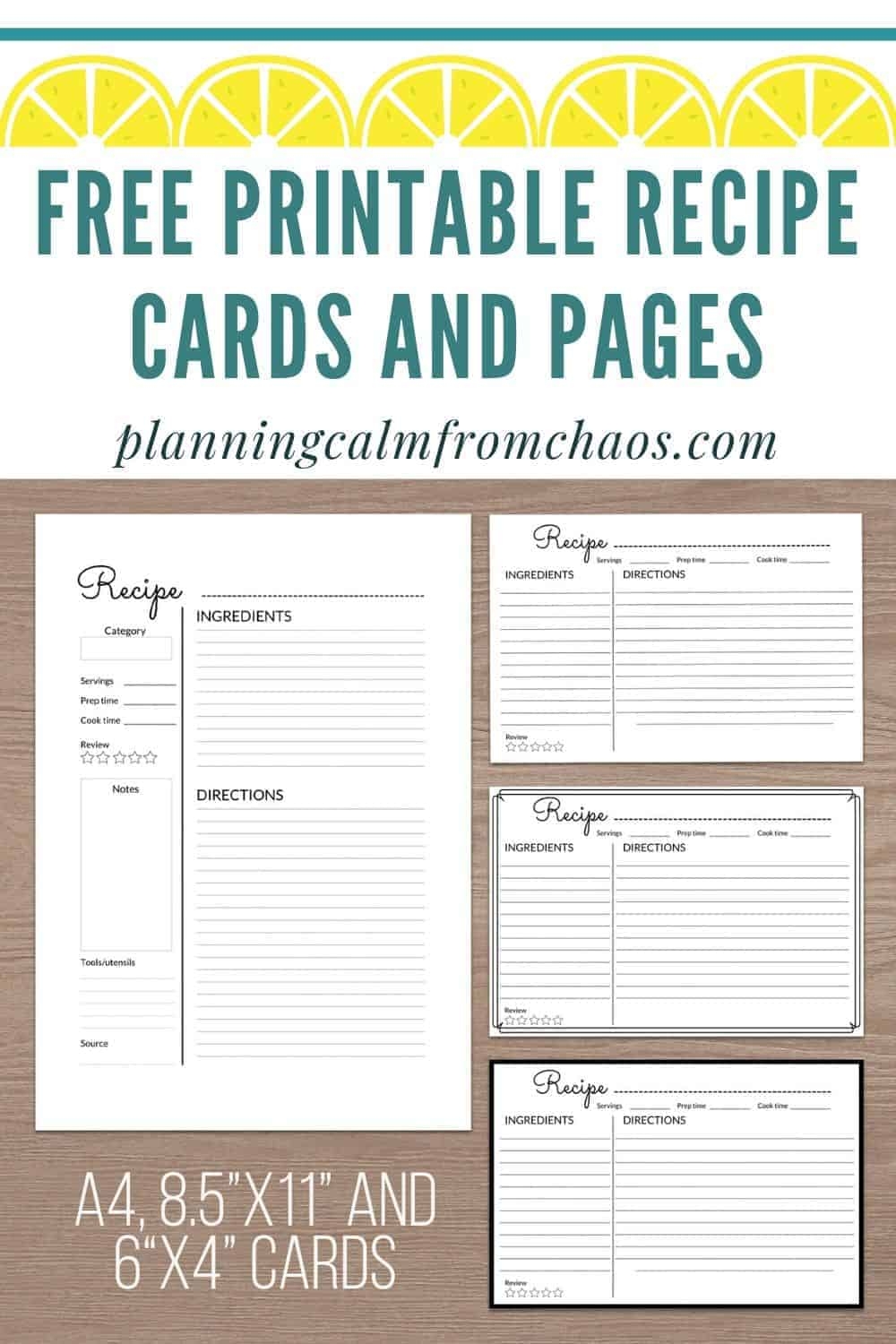 Blank Recipe Book Free Printable