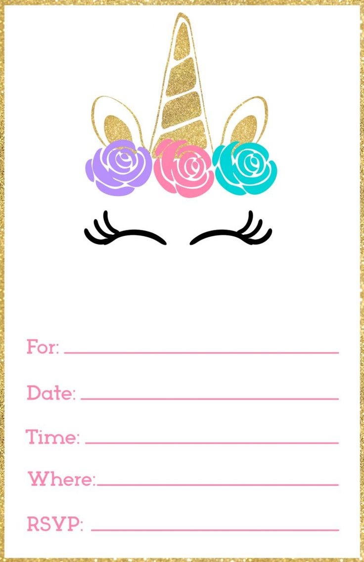 Free Printable Unicorn Invitations Template Paper Trail Design