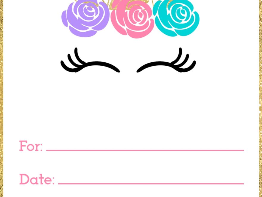 Free Printable Unicorn Invitations Template Paper Trail Design Worksheets Library