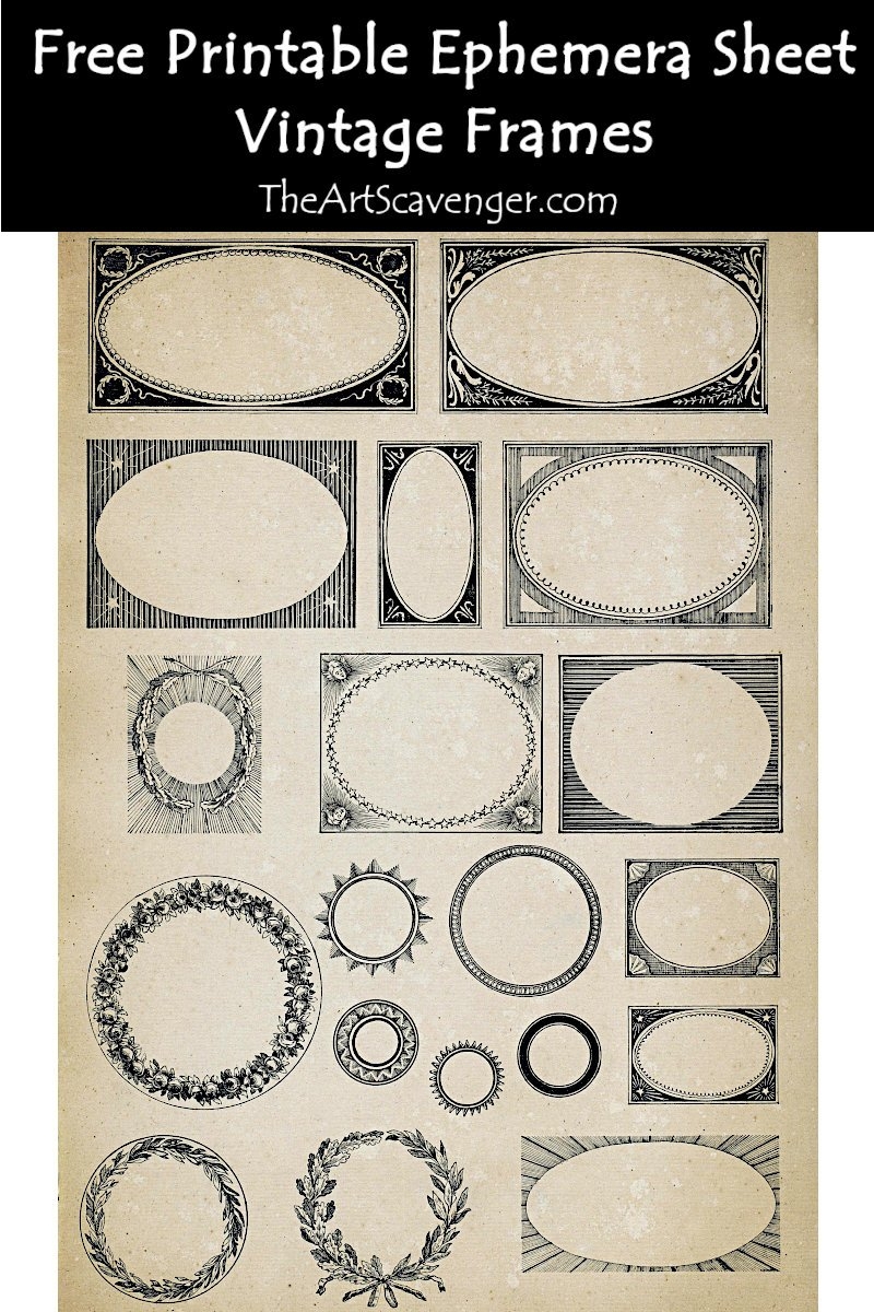 Free Printable Vintage Frames Ephemera Sheet The Art Scavenger
