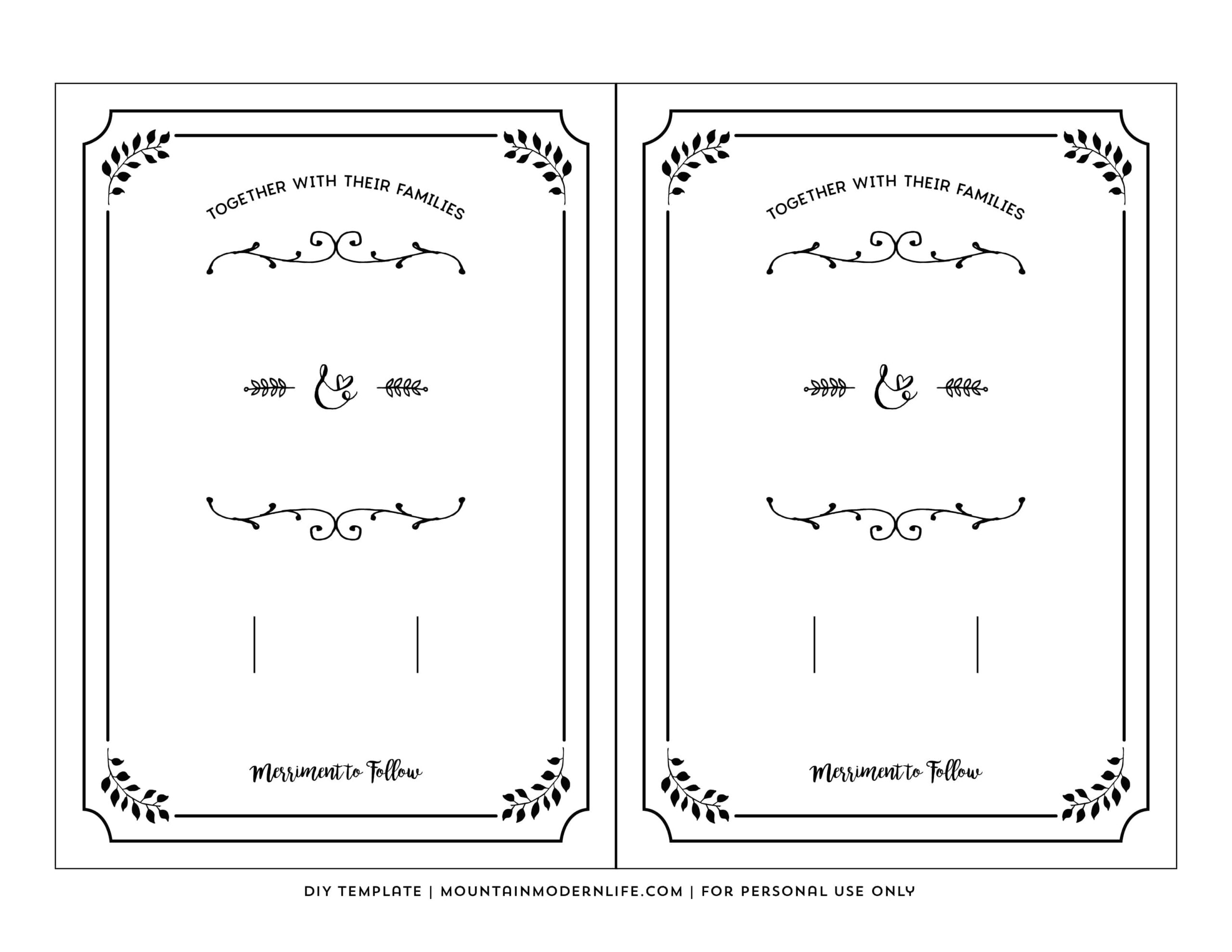 FREE Printable Wedding Invitation Template
