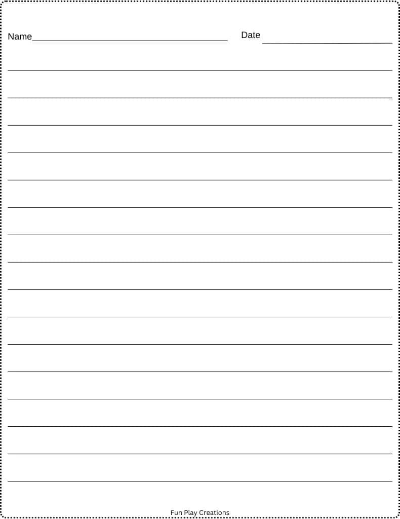 Free Printable Writing Paper For Kids
