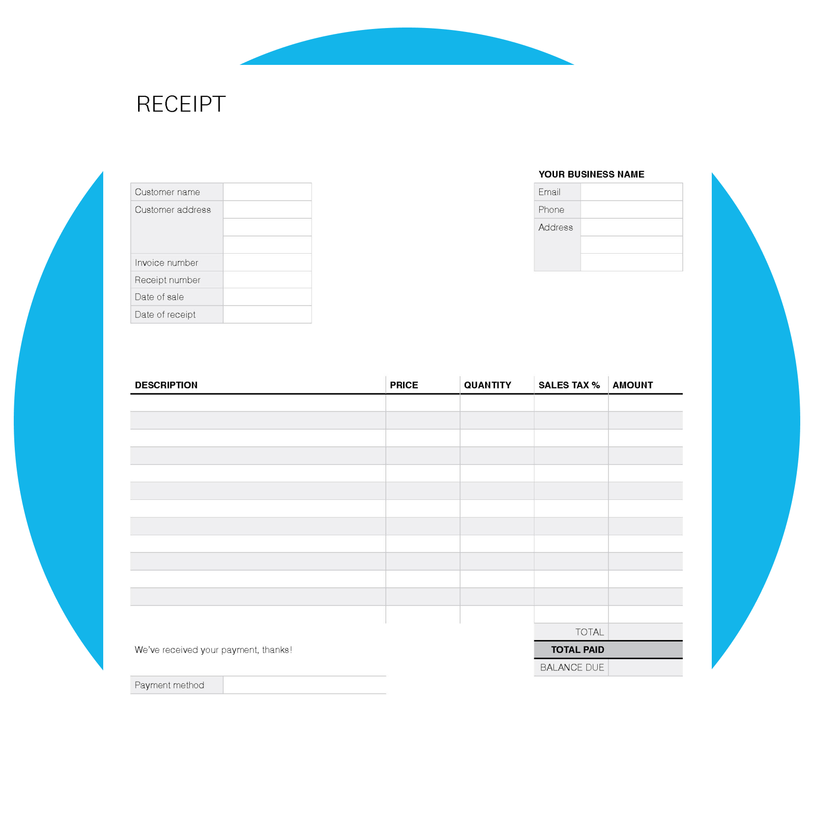 Free Receipt Template Xero US