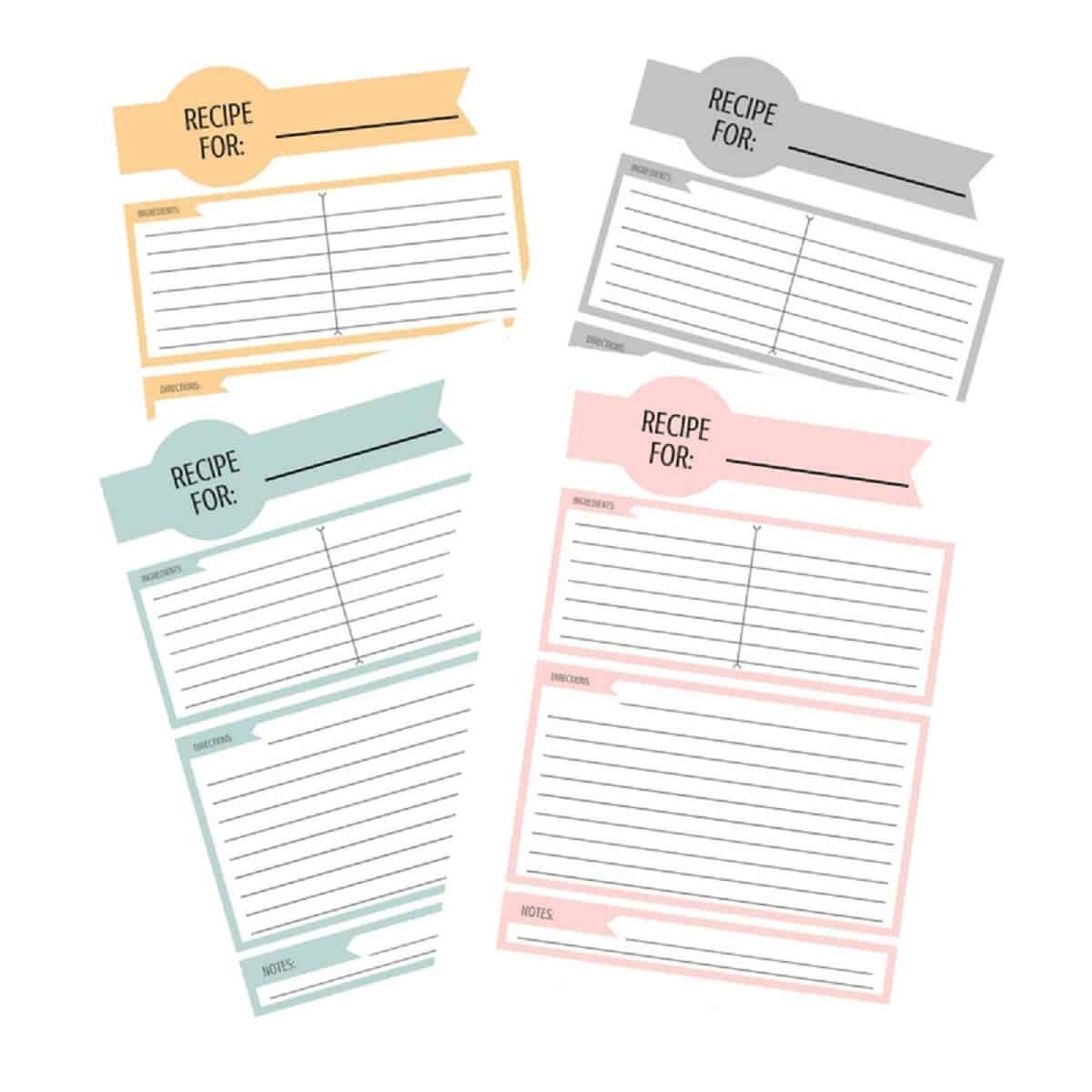 Blank Recipe Binder Pages Printable