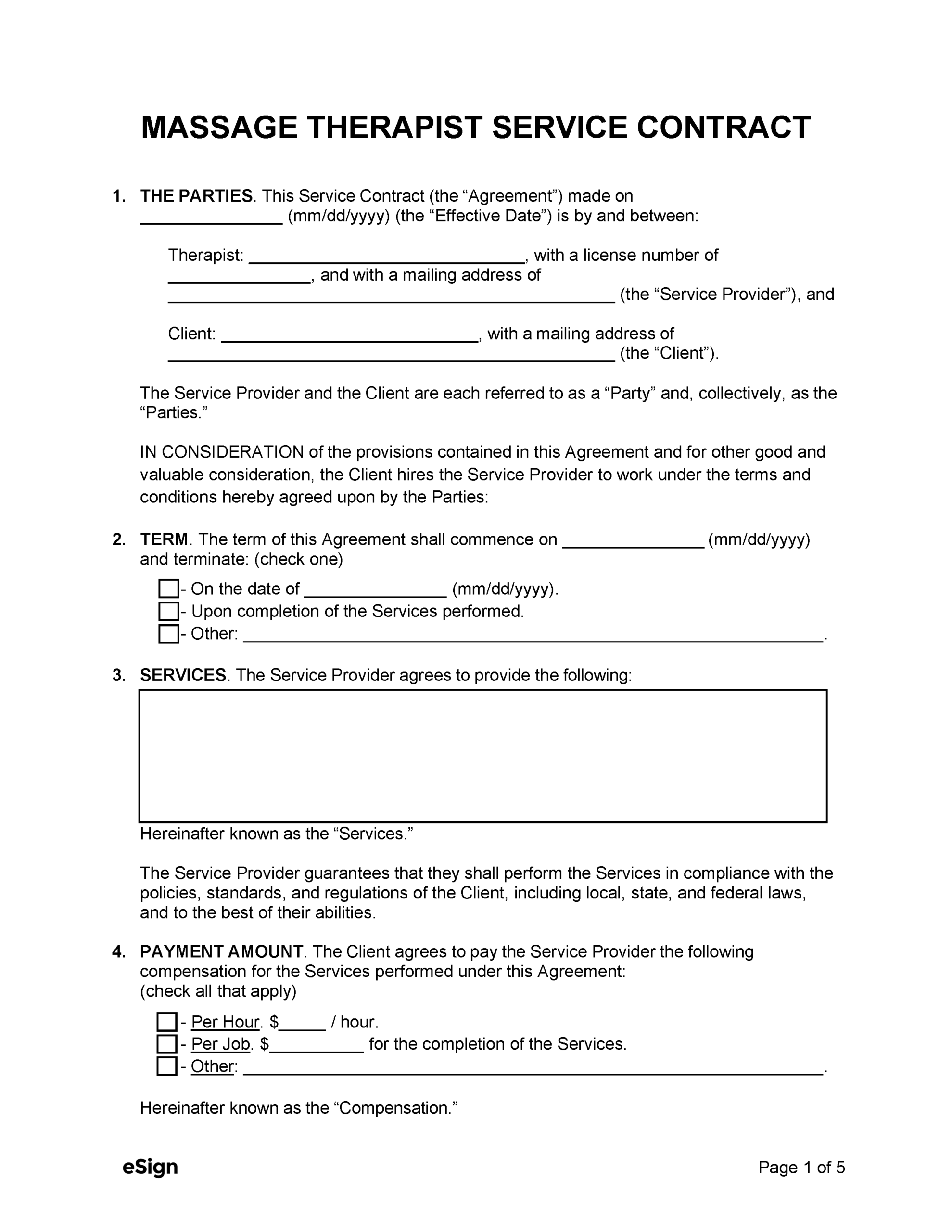 Free Service Contract Templates 20 PDF Word