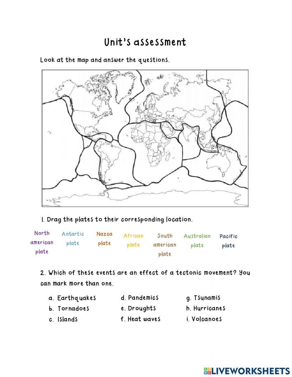 Printable Blank Tectonic Plate Map