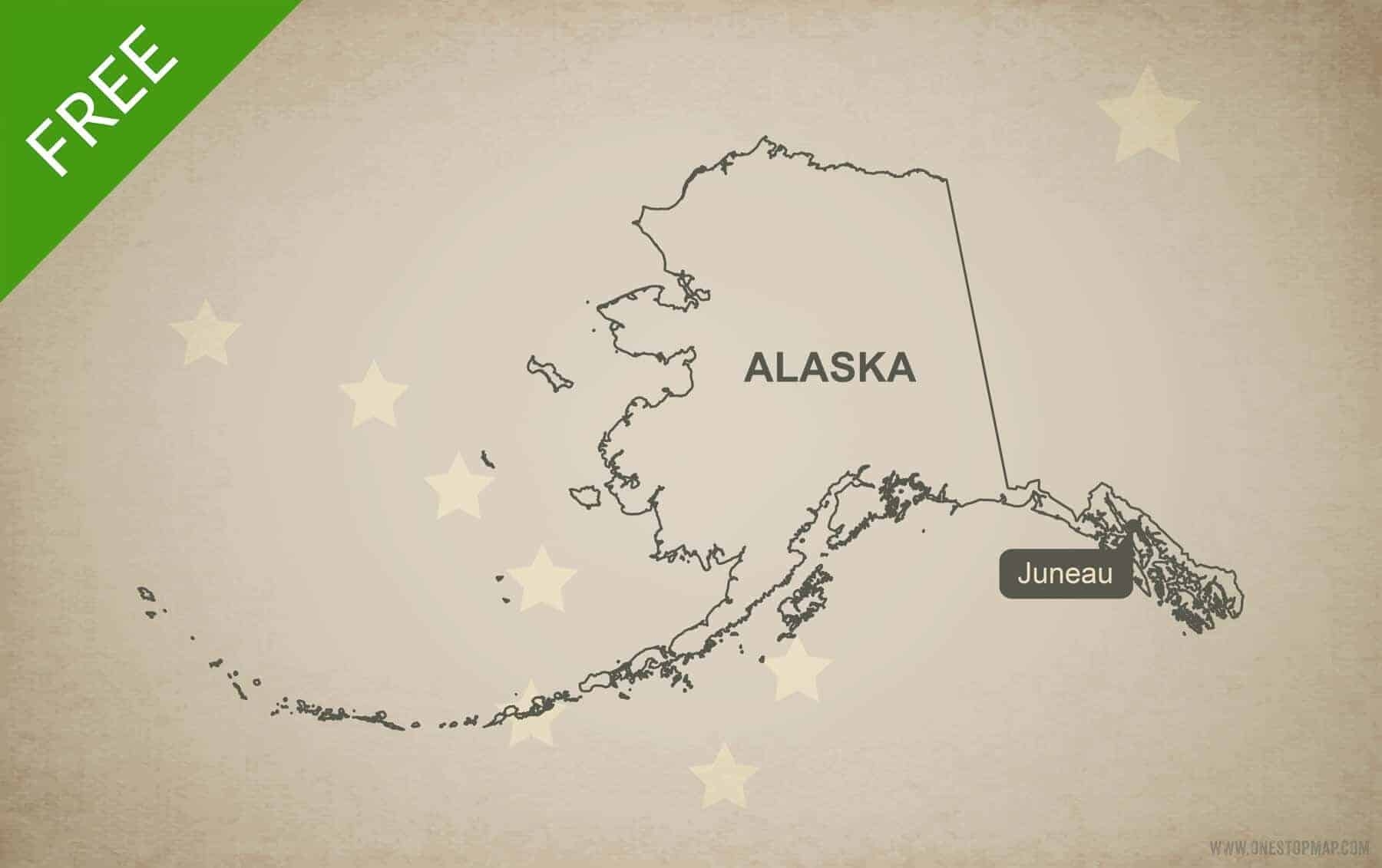Free Printable Map Alaska Blank