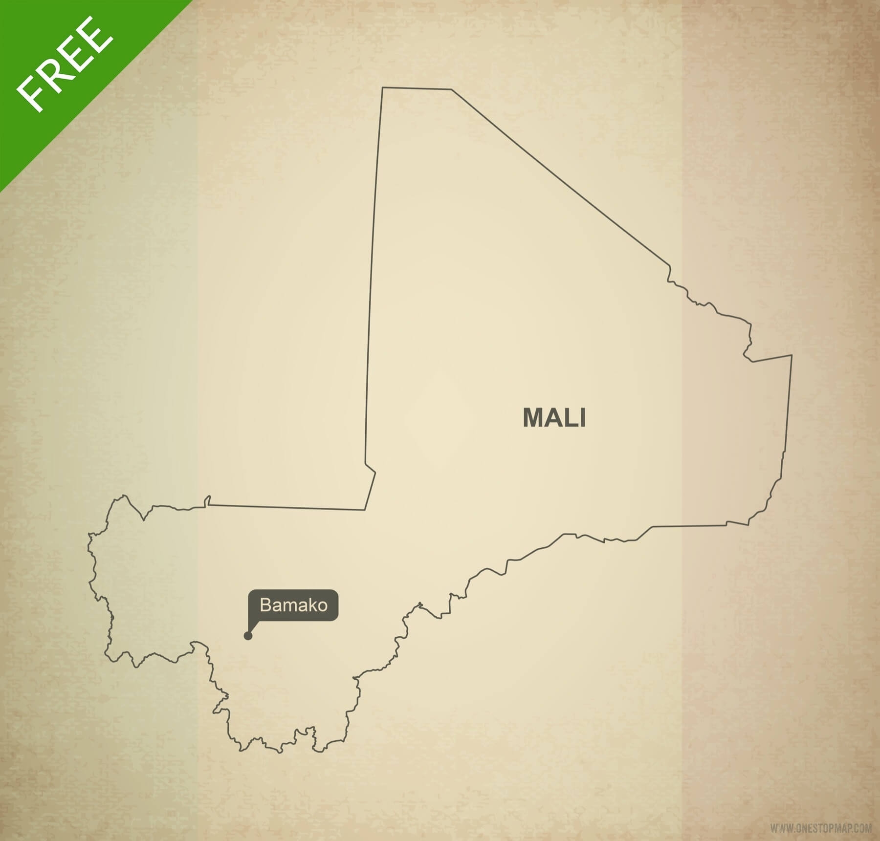 Free Vector Map Of Mali Outline One Stop Map