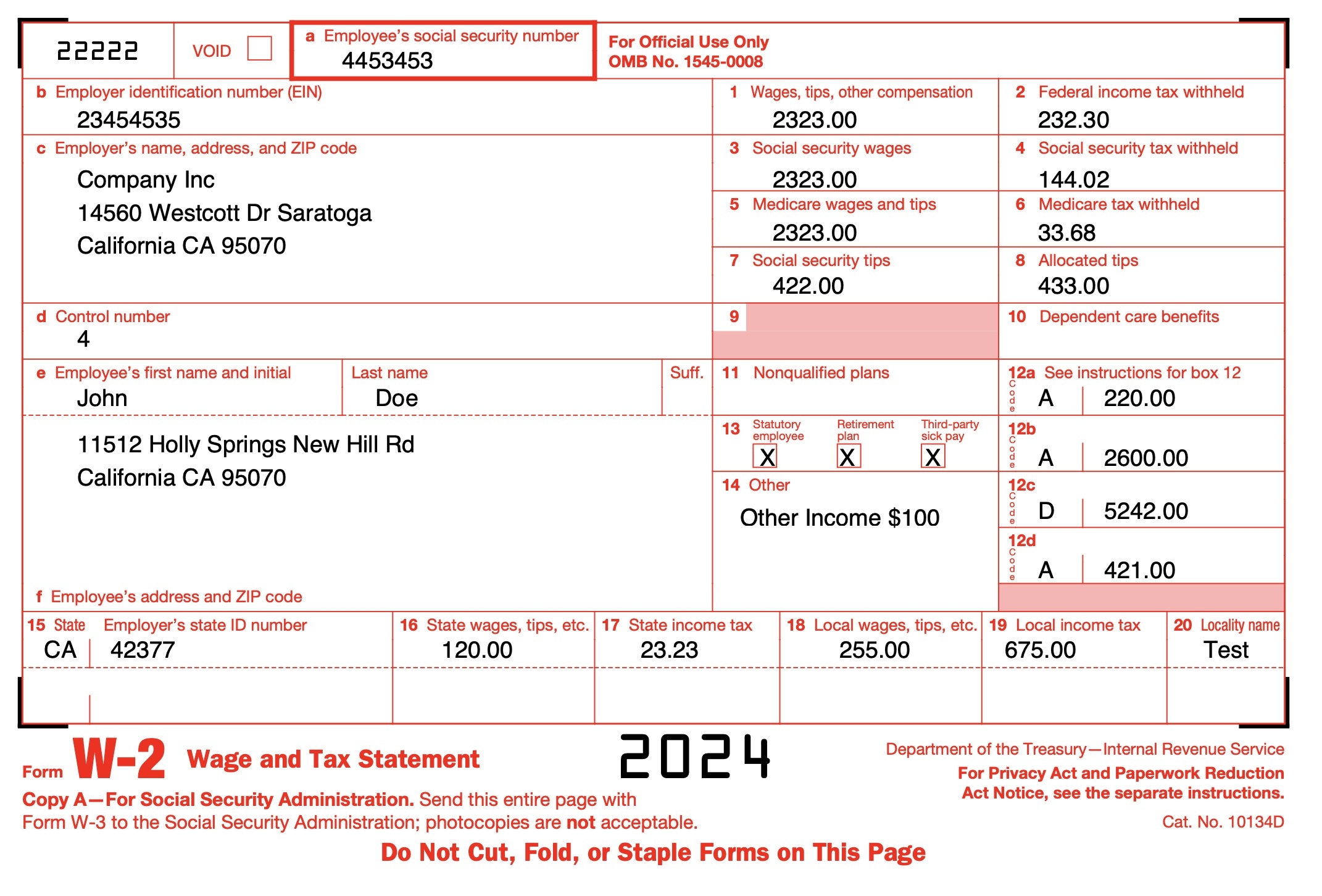 Free W2 Form Generator Create A W2 Form In One Click
