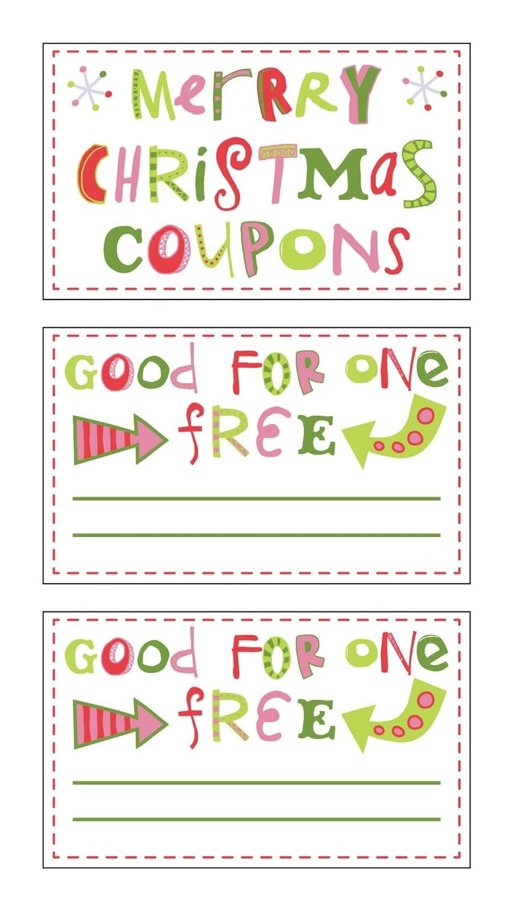 Free Blank Printable Christmas Coupons