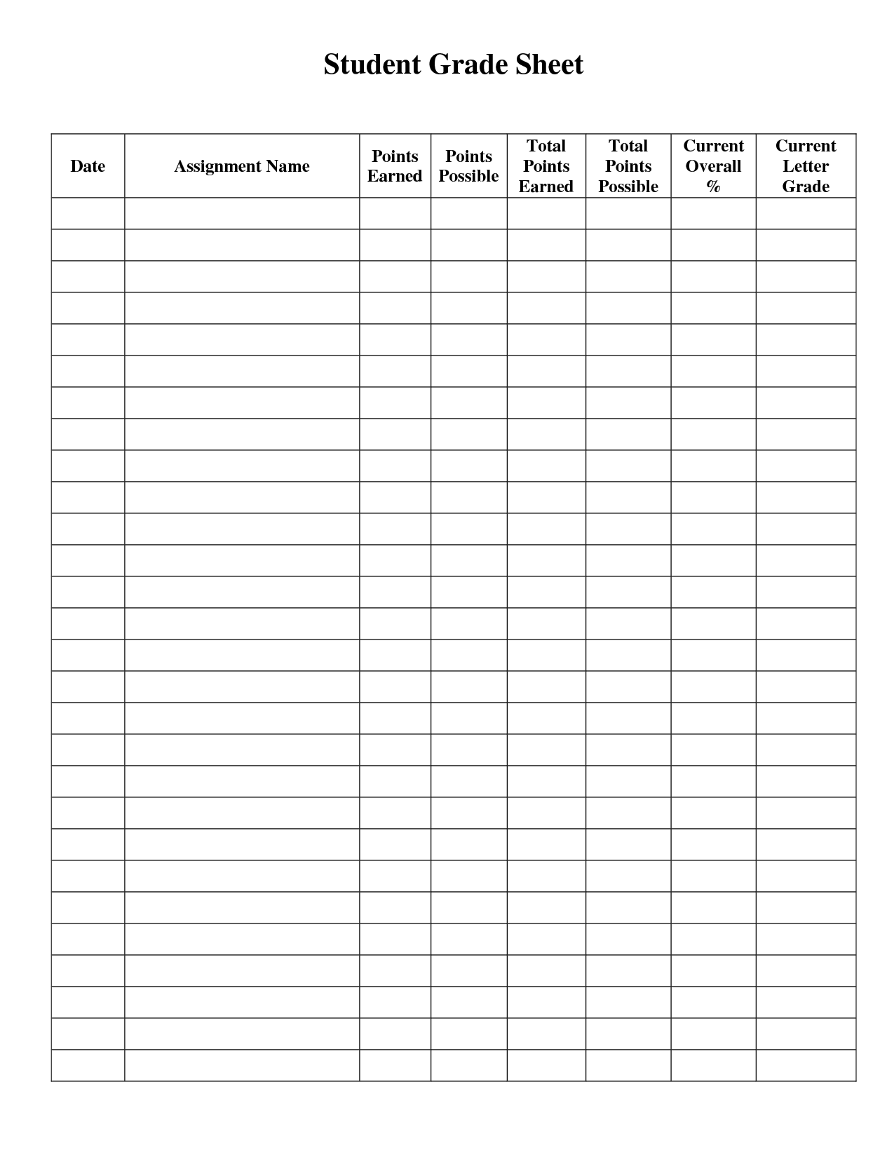 Grade Sheets For Teachers 10 Free PDF Printables Printablee