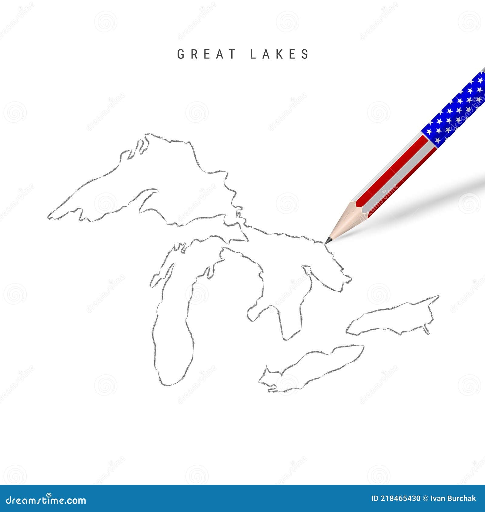 Blank Great Lakes Printable Map