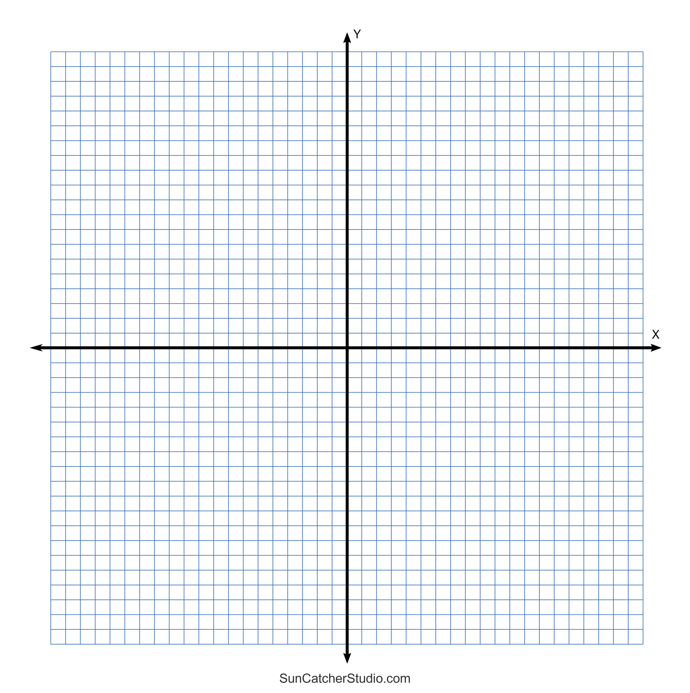 Grid Paper Printable 4 Quadrant Coordinate Graph Paper Templates Free Printables Monograms Design Tools Patterns DIY Projects