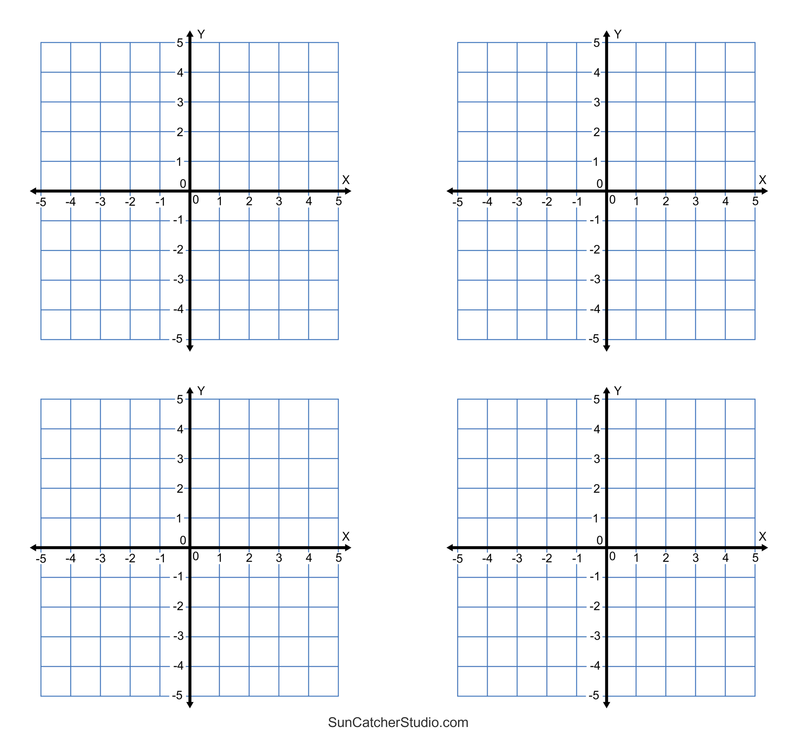 Grid Paper Printable 4 Quadrant Coordinate Graph Paper Templates Worksheets Library