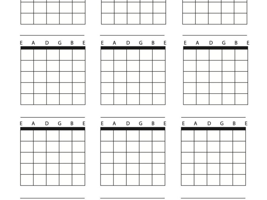 Guitar Chord Box Sheet Downloadable Template A4 Blank 6 String Etsy