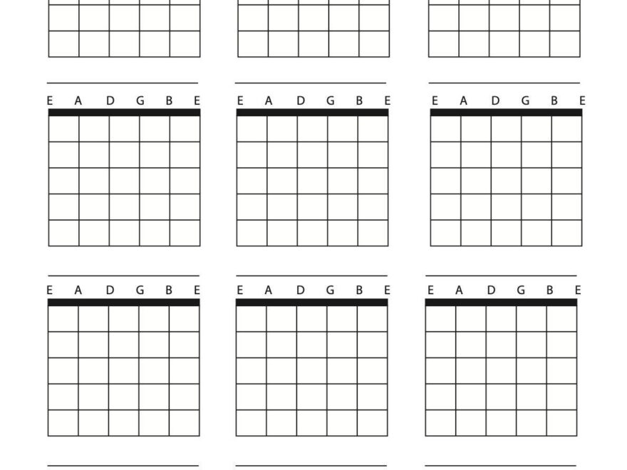 Guitar Chord Box Sheet Downloadable Template A4 Blank 6 String Etsy