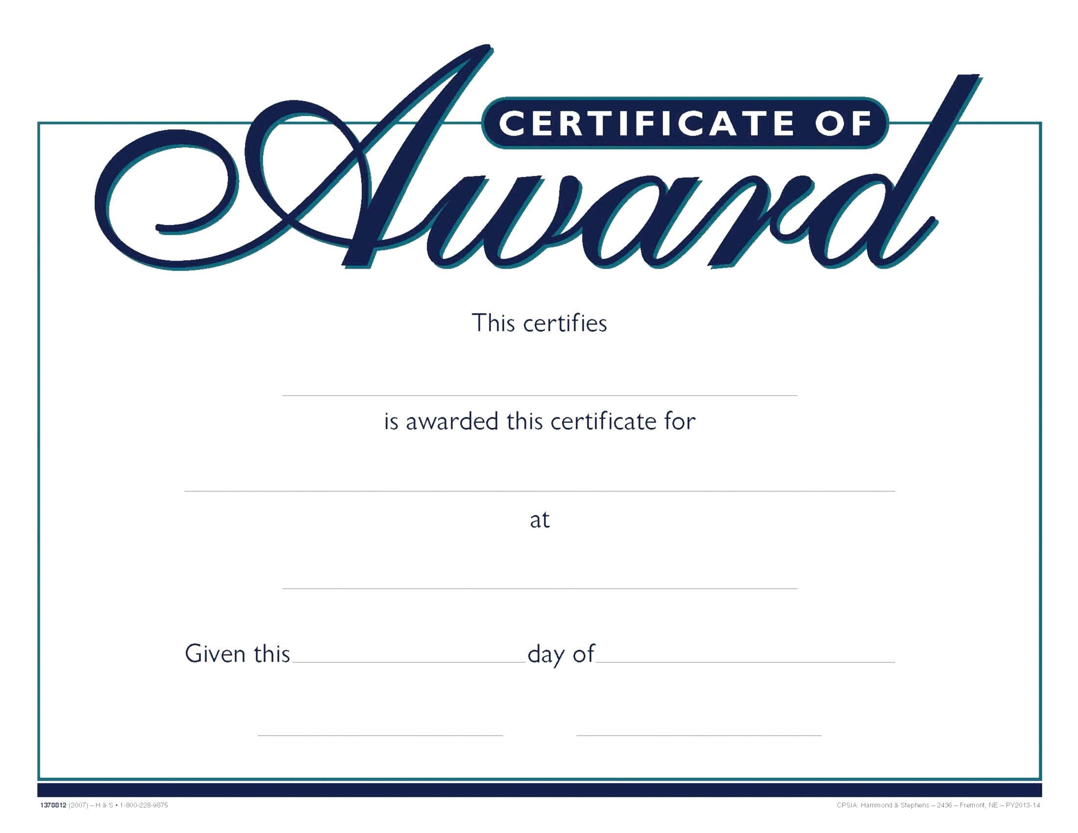 Hammond Stephens Raised Print Certificate Of Award Recognition Award 11 X 8 1 2 Inches Pack Of 25