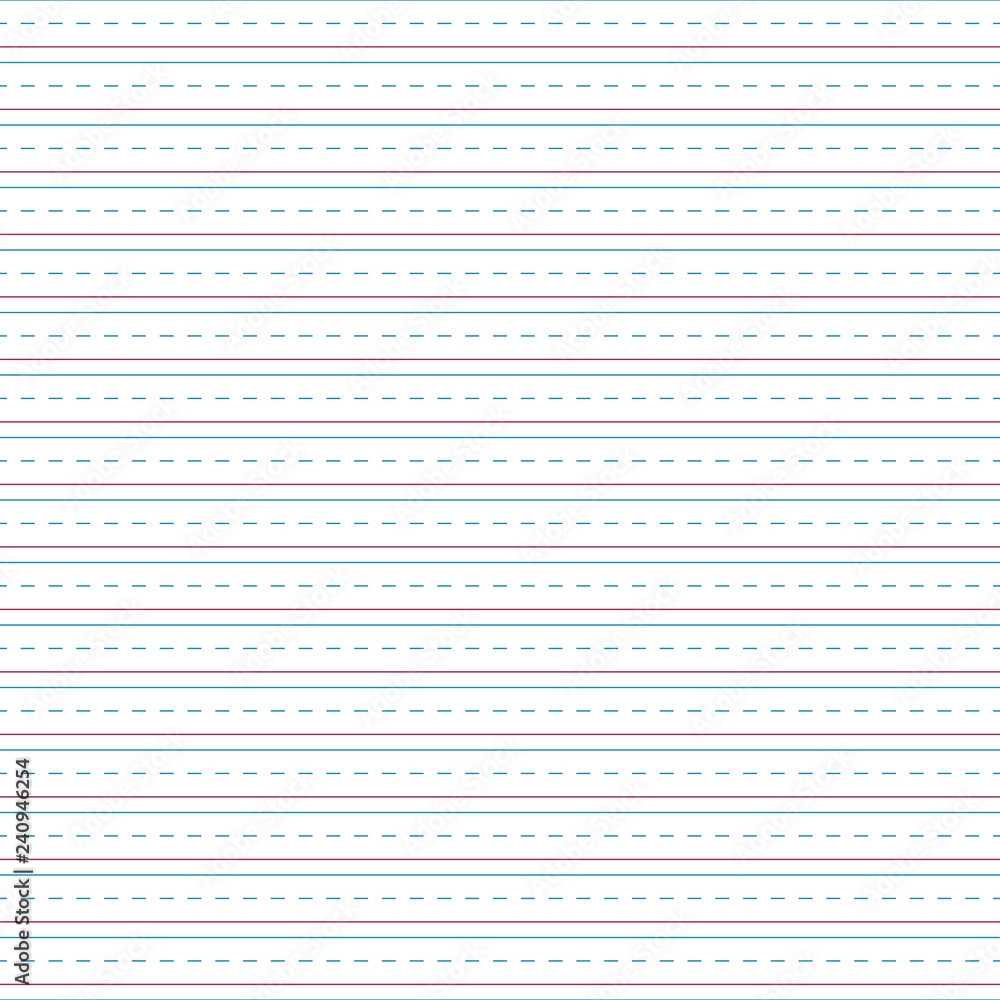 Handwriting Paper Seamless Pattern Blank Lines Or Sheet Of Handwriting Or Cursive Practice Paper For Back To School Stock Vector Adobe Stock