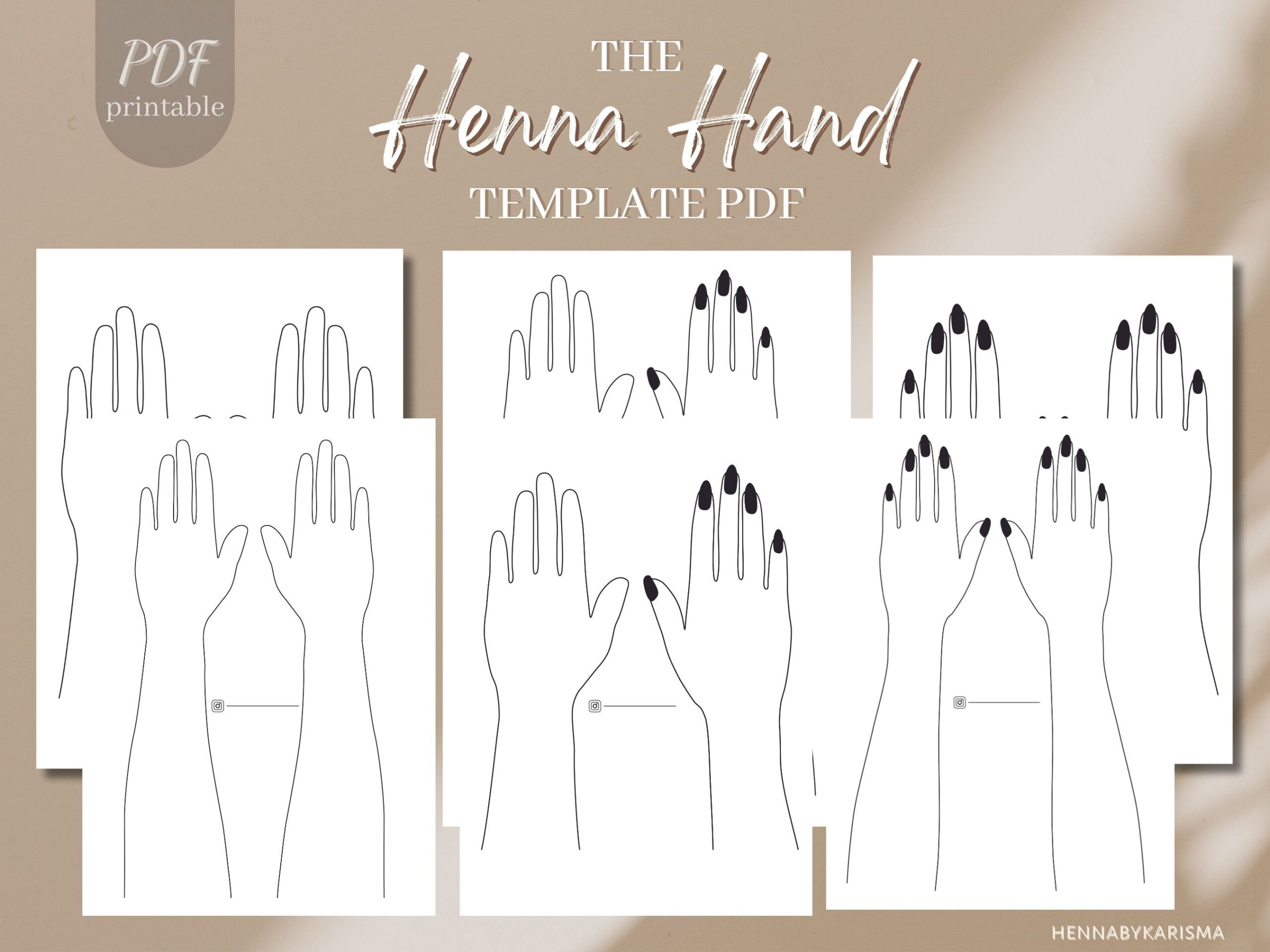 Henna Hand Arm Templates Hand Practice Templates Henna Art Planner 6 Pages Printable Templates Henna Art Tattoo PDF Download Etsy