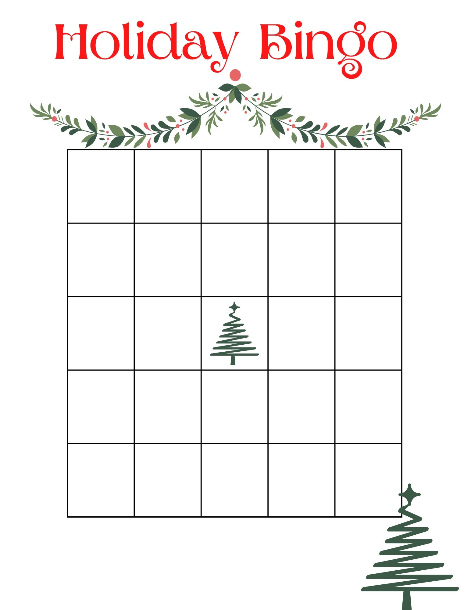 Holiday Dinner Group Or Family Bingo Office Or Classroom Game Blank Fill In Your Own Ideas Or Numbers Etsy