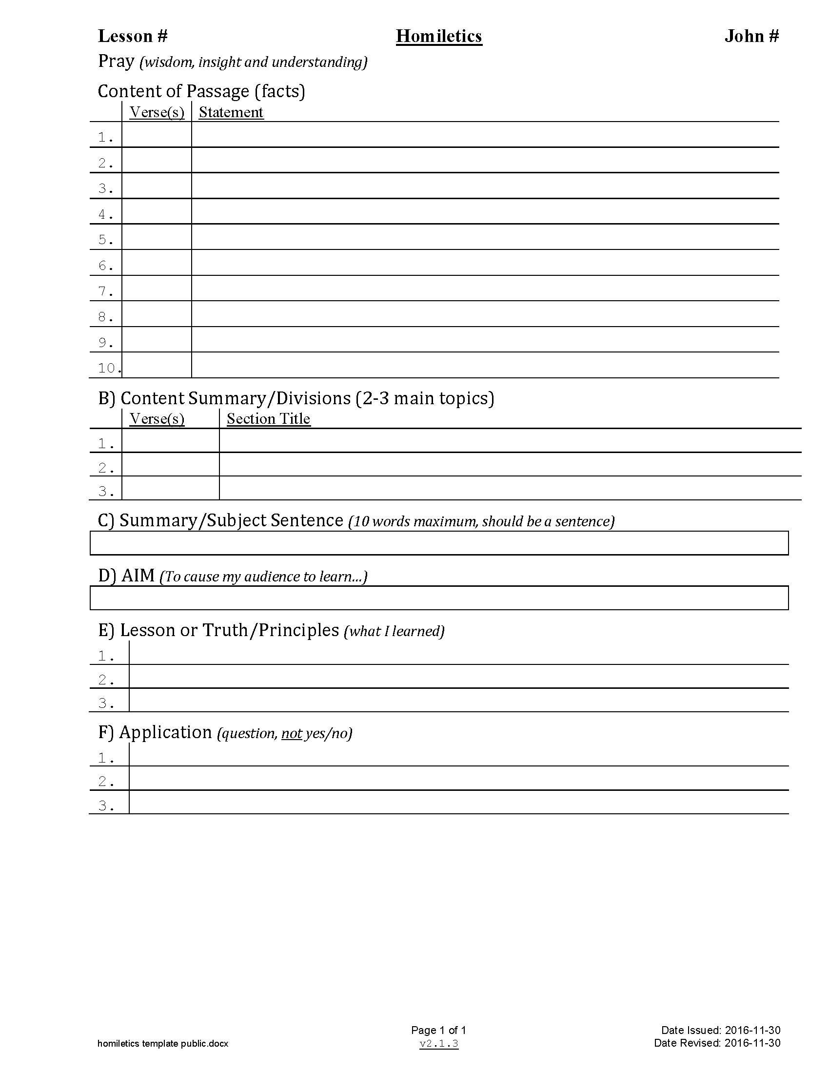 Homeletics Template Bible Study Printables Bible Study Worksheets Library