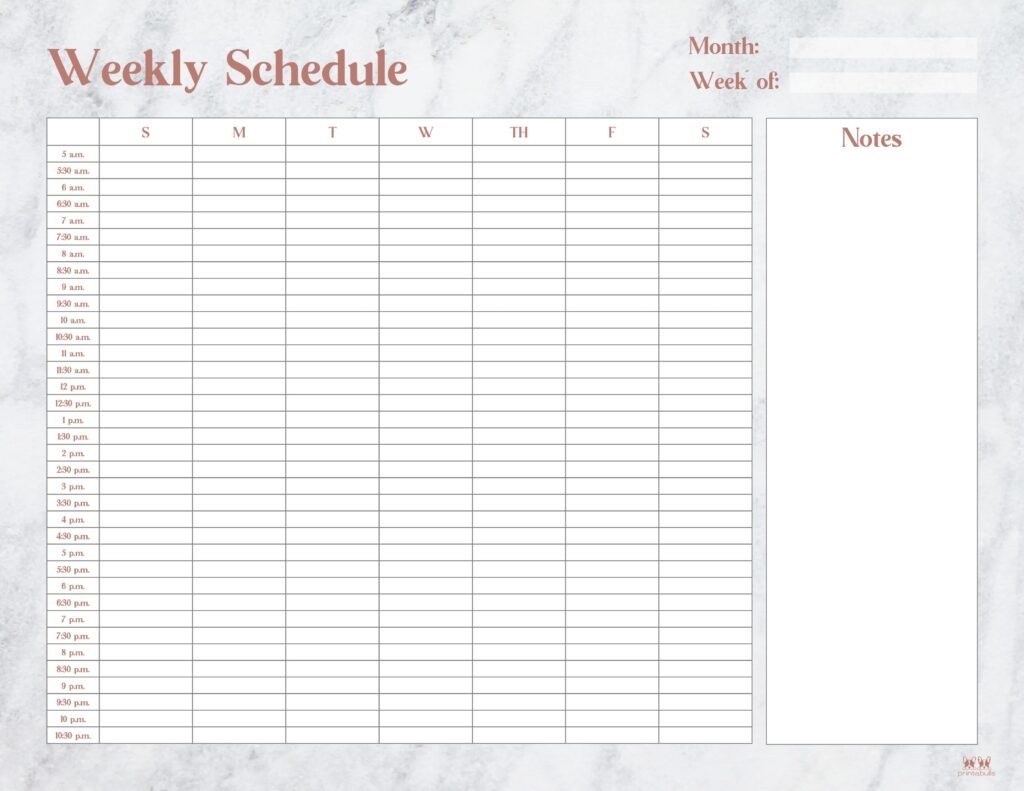 Hourly Planners 20 FREE Printables Printabulls