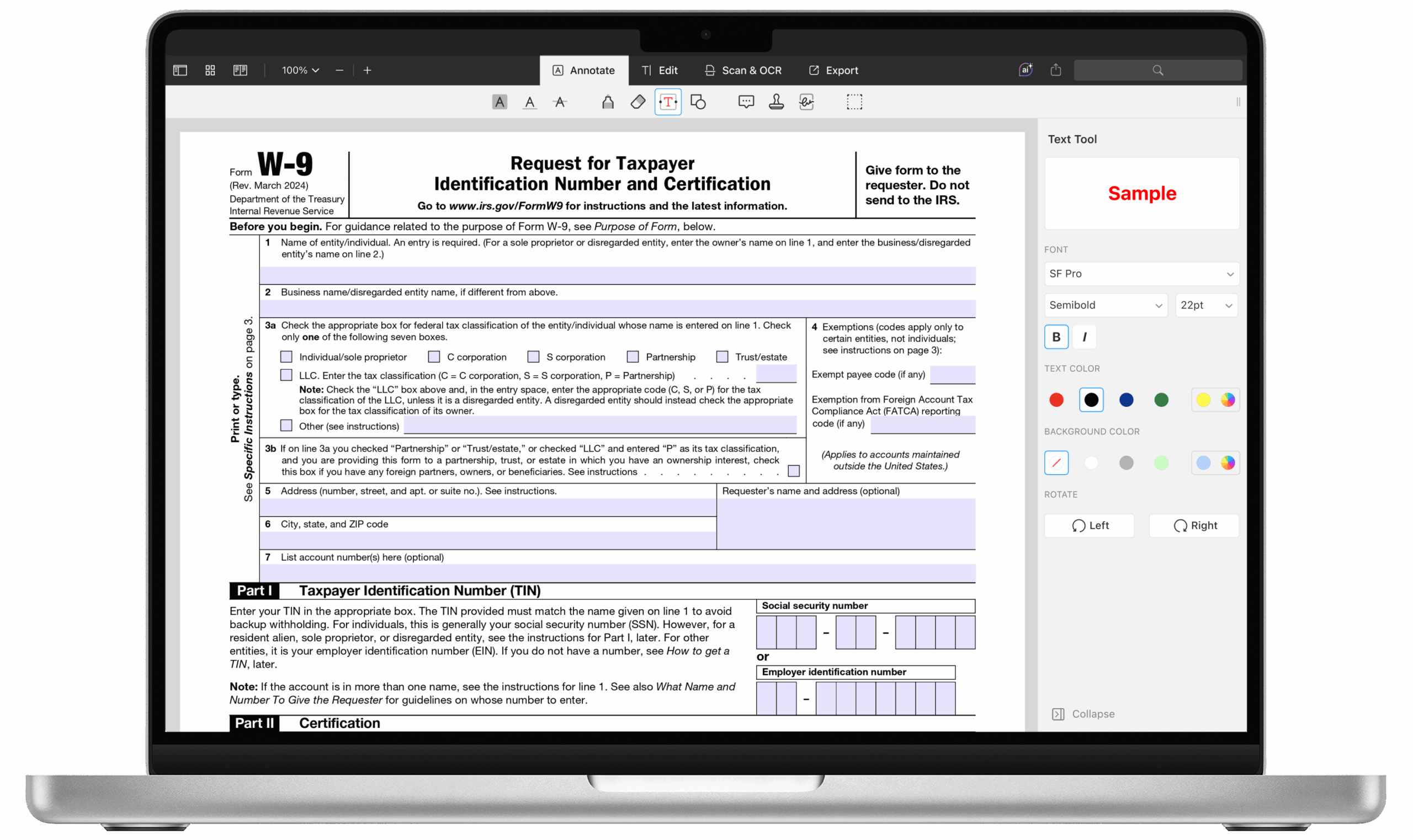 Printable Blank W 9 2025