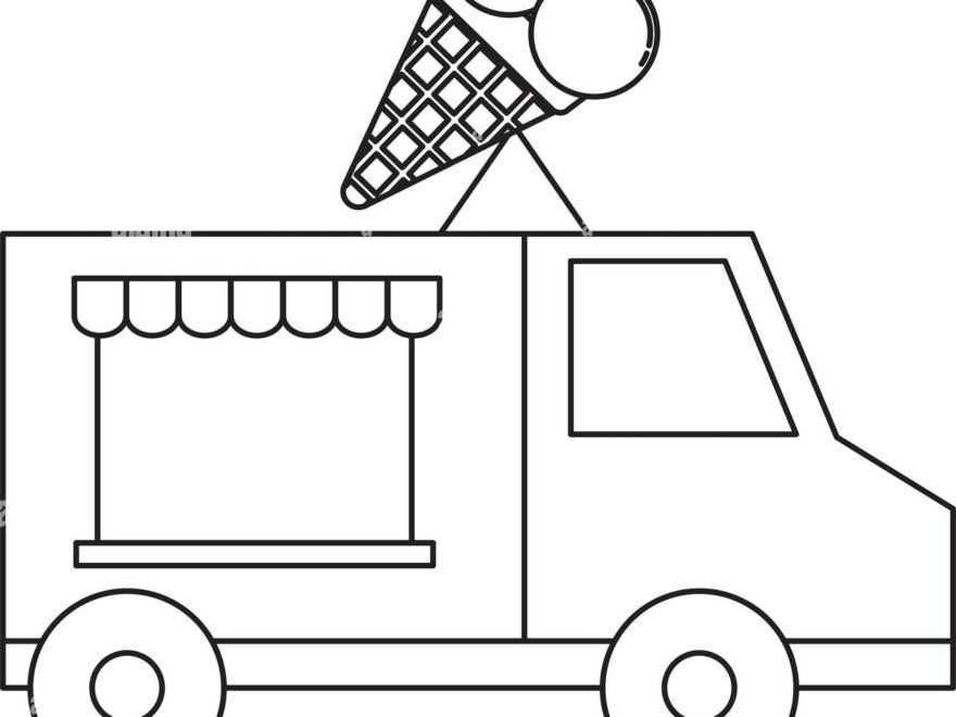 Ice Cream Food Truck Icon Over White Background Vector Illustration Stock Vector Image Art Alamy