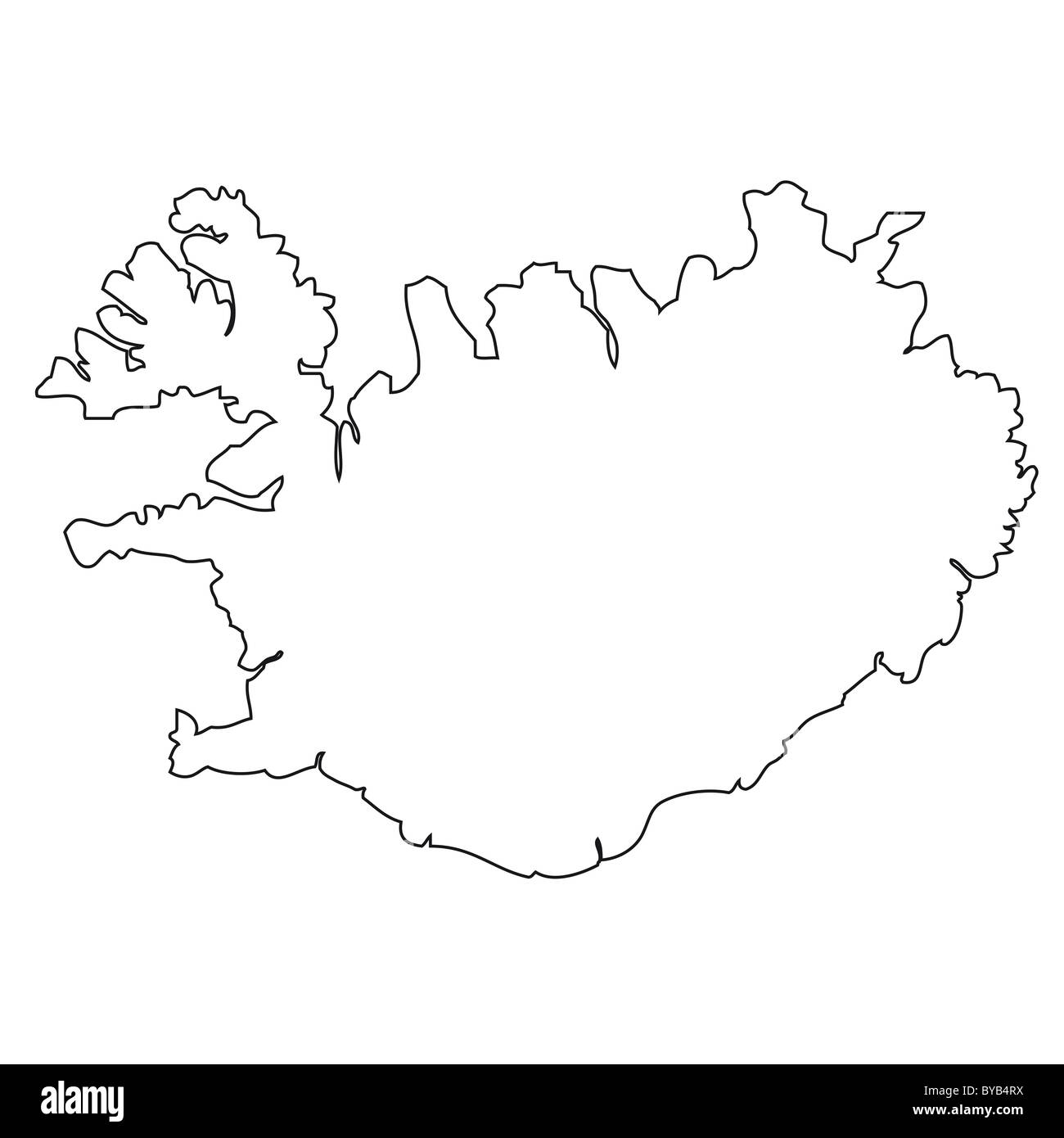 Iceland Outline Map Cut Out Stock Images Pictures Alamy