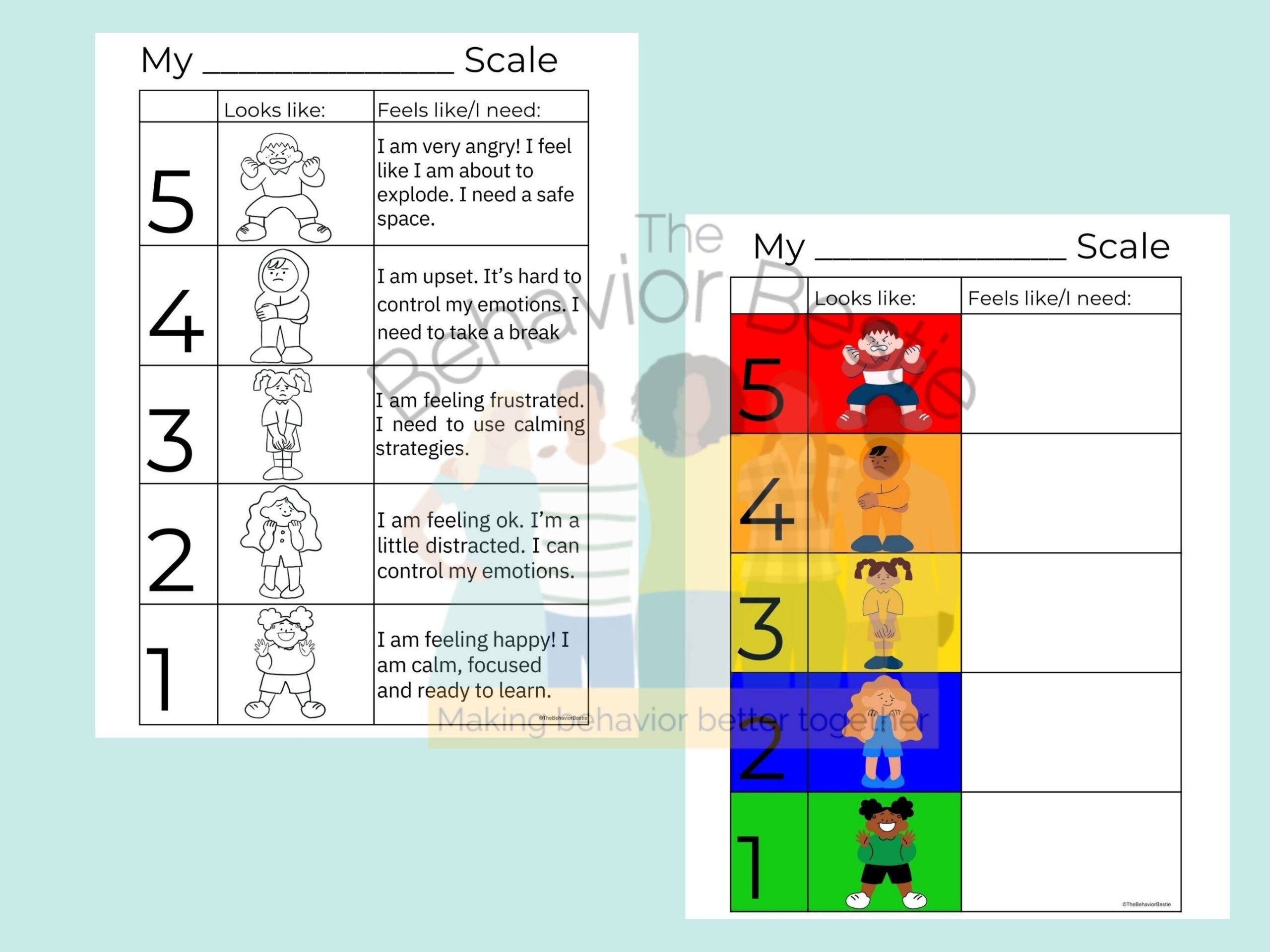 Incredible 5 Point Scale Behavior Scale Feelings Scale 5 point Scale Template Social Emotional Learning Tool Etsy