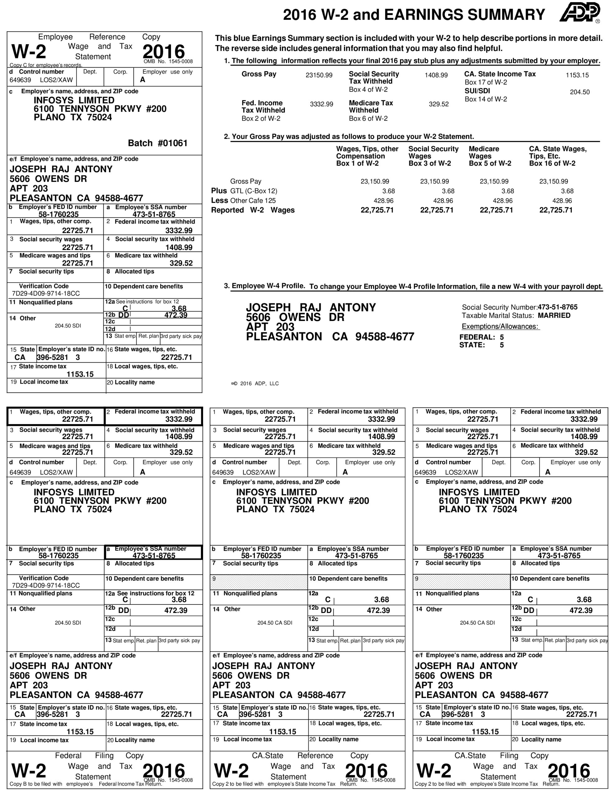 Blank W2 Form 2016 Printable
