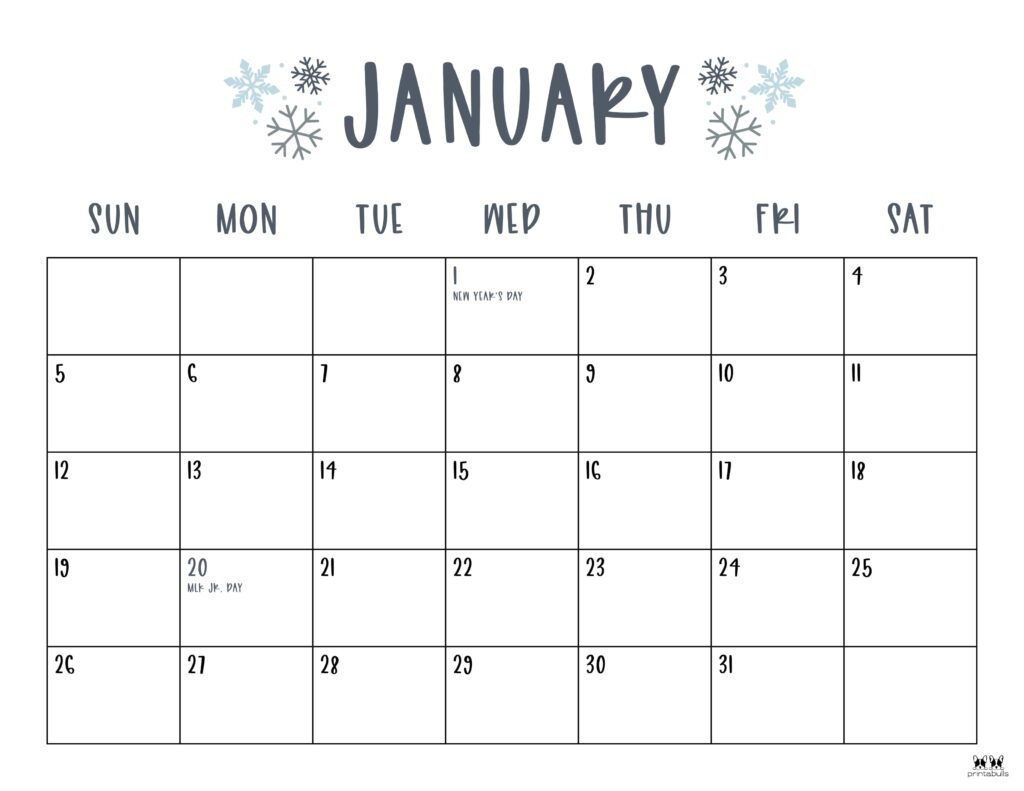 Print Blank 2025 Calendar