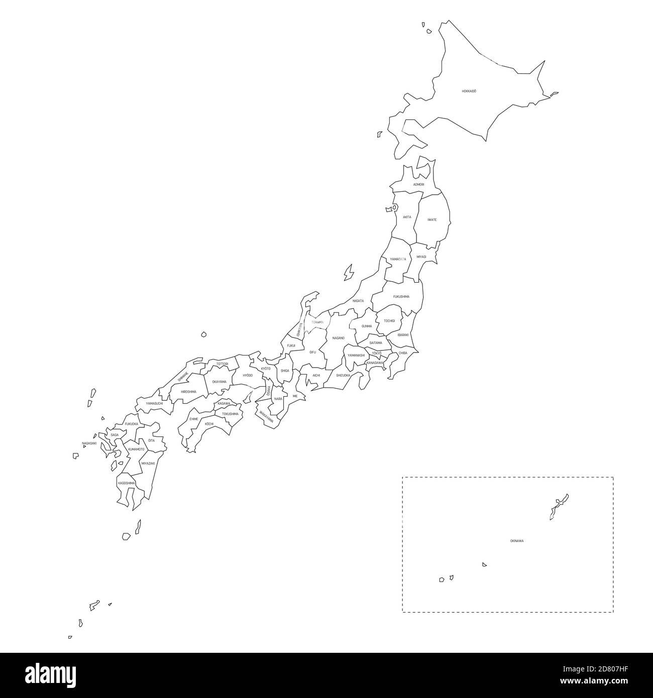 Japan Map Outline Hi res Stock Photography And Images Alamy