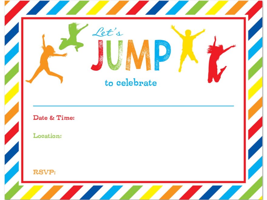 Jump Bounce And Trampoline Fill In Birthday Invitations And Envelopes 24 Count Walmart