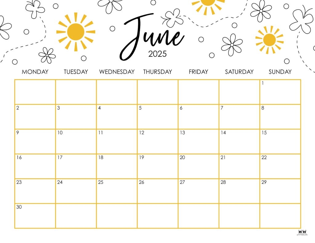 Blank June 2025 Calendar