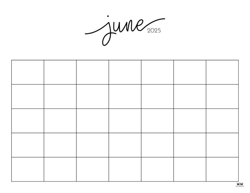 Printable Blank Calendar June 2025