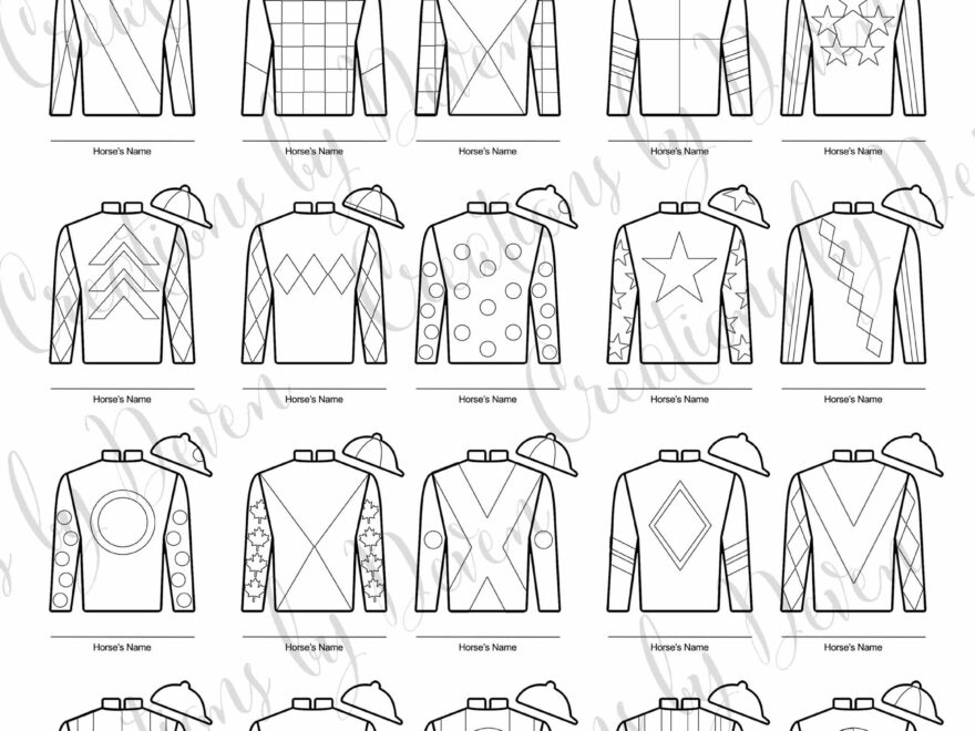 Kentucky Derby Coloring Pages Party Printable Jockey Jersey Silks 20 Different Designs Etsy New Zealand